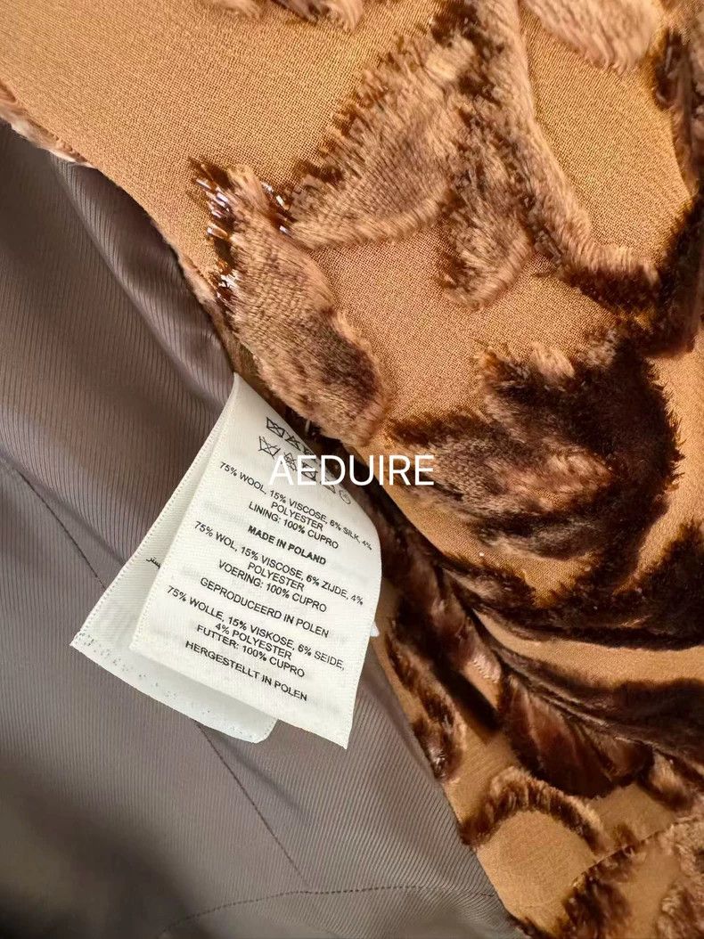 Dries Van Noten Dries Van Noten Brown Floral Flocked Lining Blazer Size US XXS / EU 40 - 5 Thumbnail