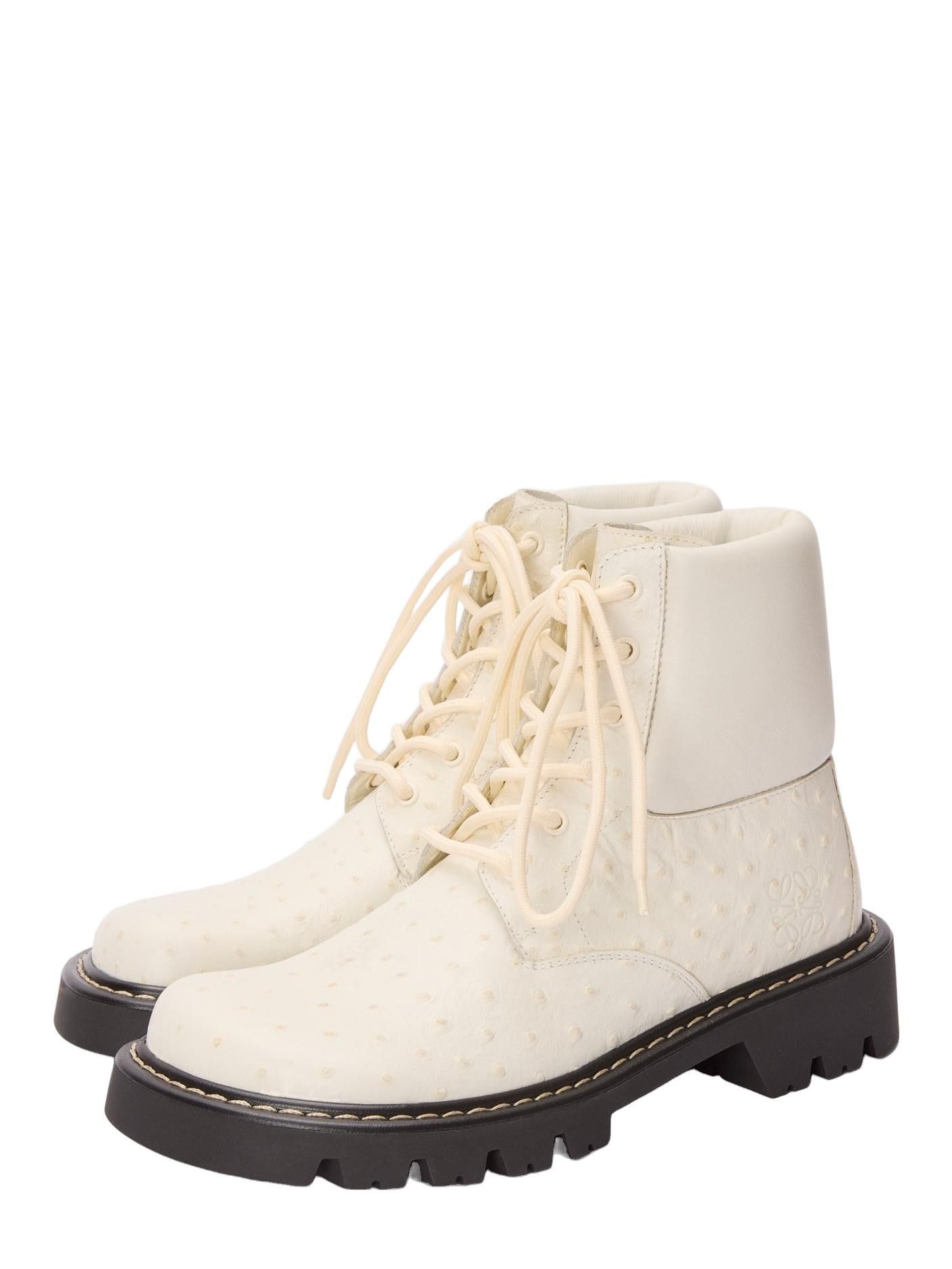 Loewe Sierra Combat Ankle Boots - Ecru Size US 12 / EU 45 - 2 Thumbnail