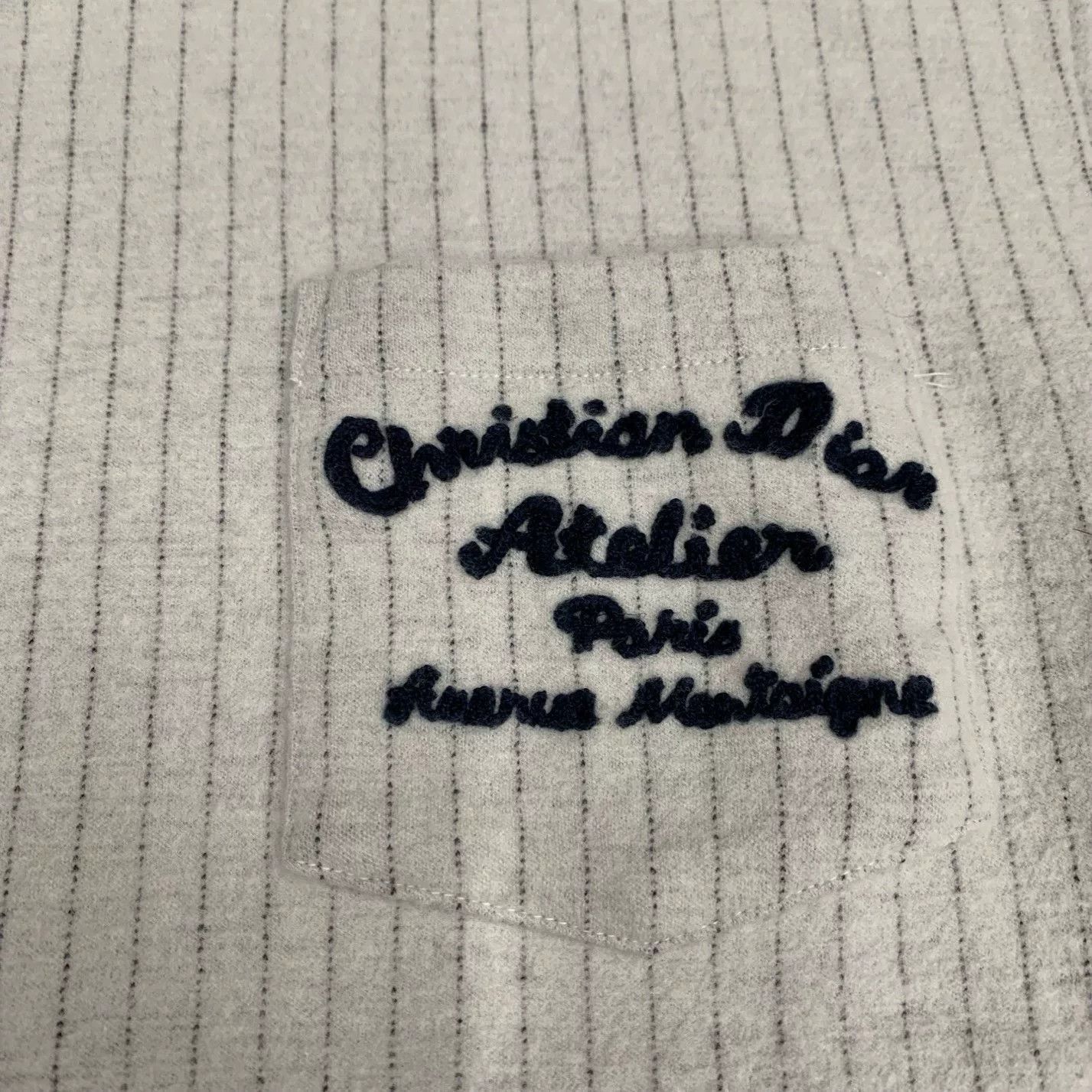Dior grey striped pocket logo t-shirt Size US M / EU 48-50 / 2 - 8 Thumbnail