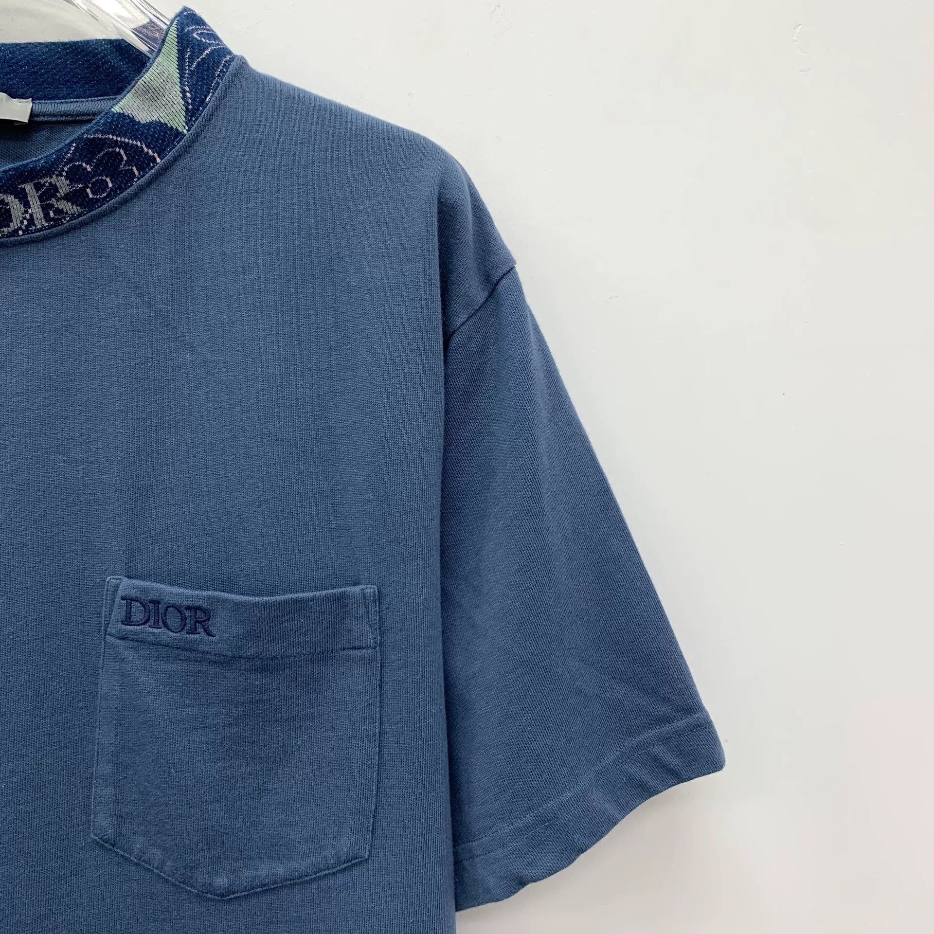 Dior dior blue pocket logo embroidered t-shirt Size US S / EU 44-46 / 1 - 3 Thumbnail
