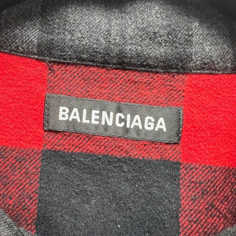 Balenciaga Balenciaga Check Flannel Long Sleeve Shirt Size US XS / EU 42 / 0 - 3 Thumbnail