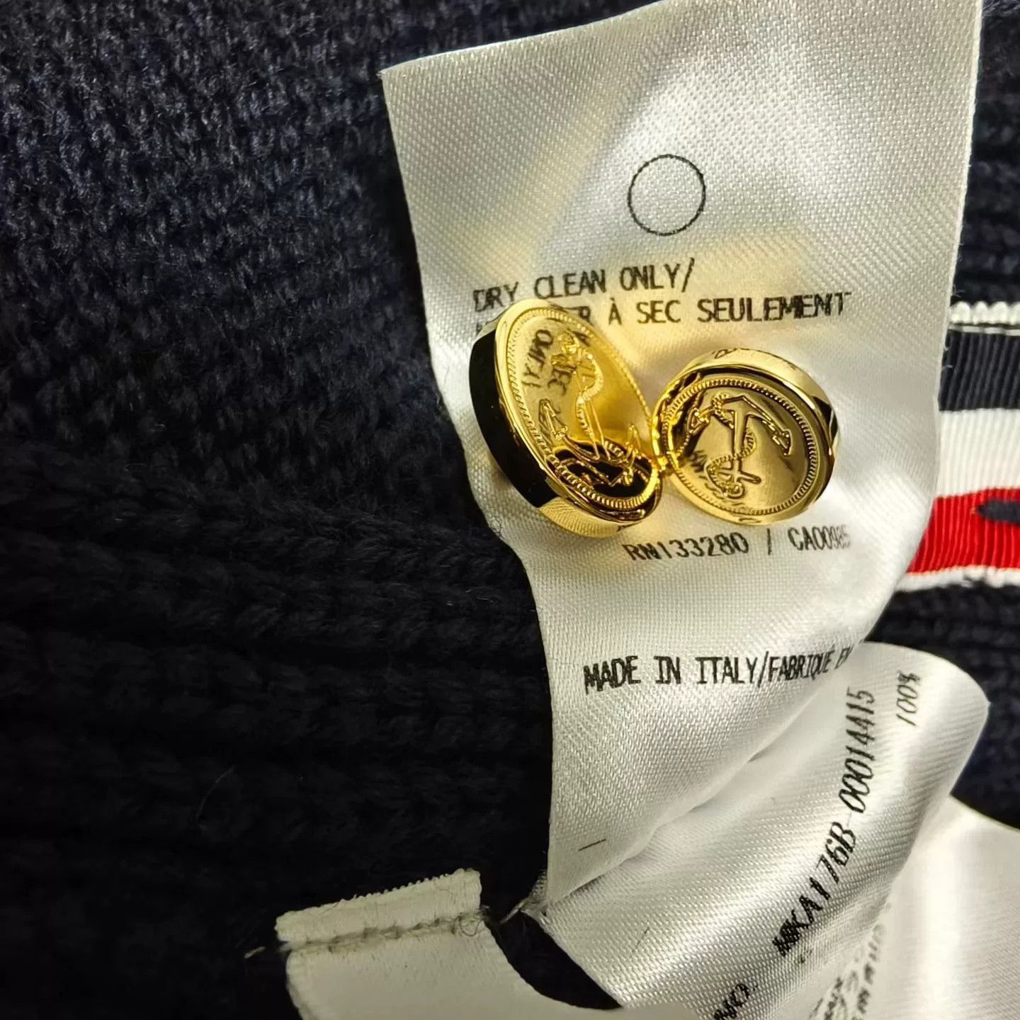 Thom Browne Thom Browne Navy Gold Button Sweater Size US XS / EU 42 / 0 - 4 Thumbnail