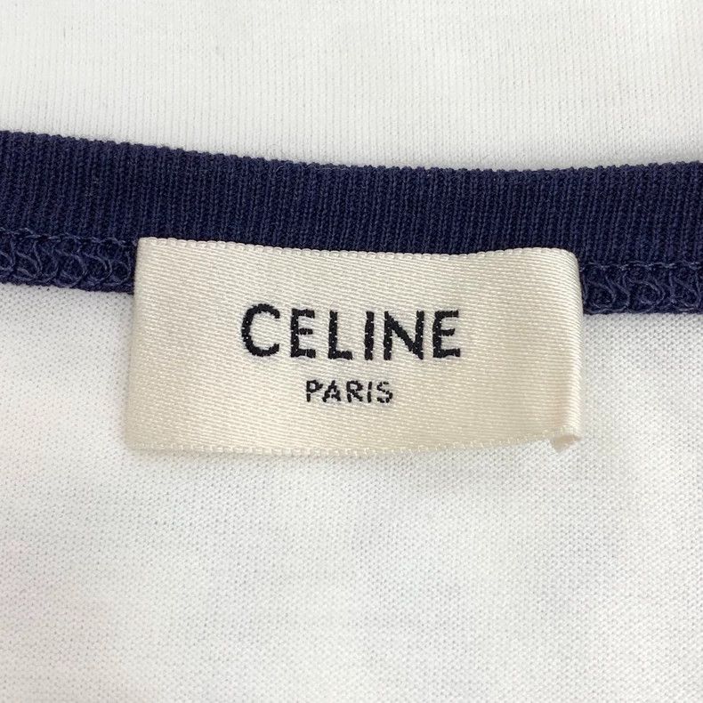 Celine Celine White Logo Print Cotton T-Shirt Size US L / EU 52-54 / 3 - 5 Thumbnail