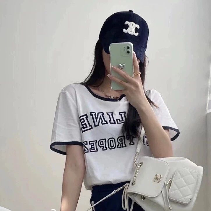 Celine Celine White Logo Print Cotton T-Shirt Size US L / EU 52-54 / 3 - 8 Thumbnail