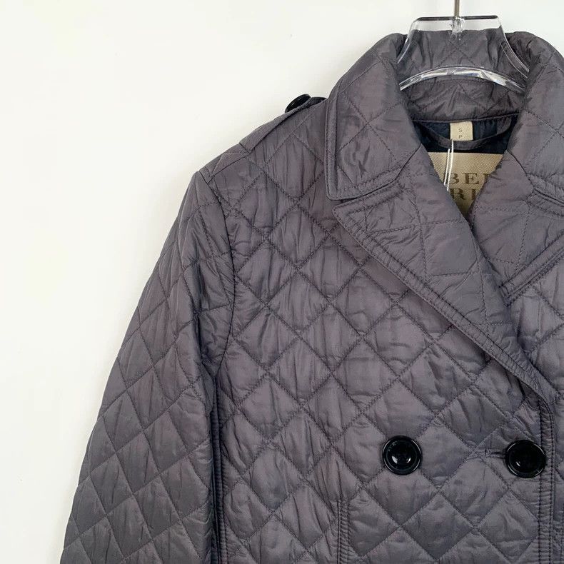 Burberry Burberry Brit Gray Quilted Cotton Coat Size US S / EU 44-46 / 1 - 3 Thumbnail