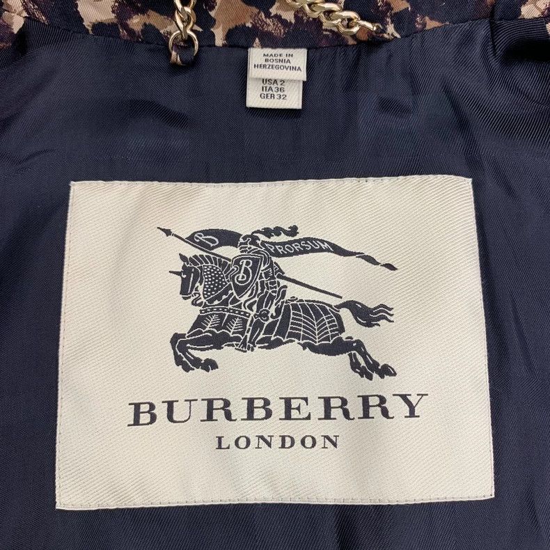 Burberry Burberry Brown Leopard Trench Coat Size US XS / EU 42 / 0 - 5 Thumbnail