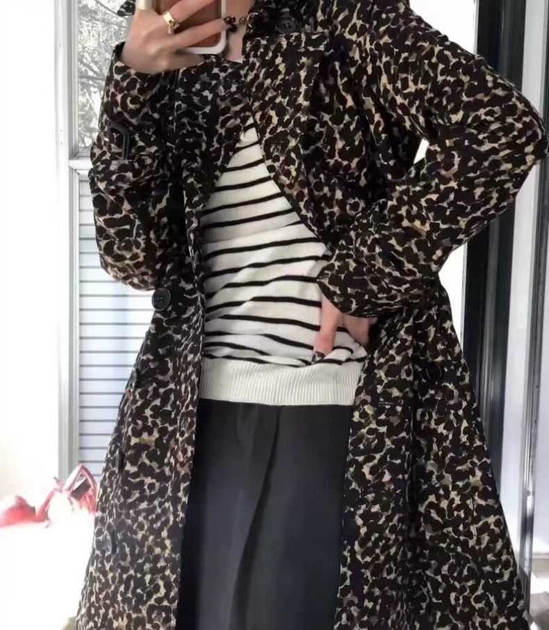 Burberry Burberry Brown Leopard Trench Coat Size US XS / EU 42 / 0 - 9 Thumbnail