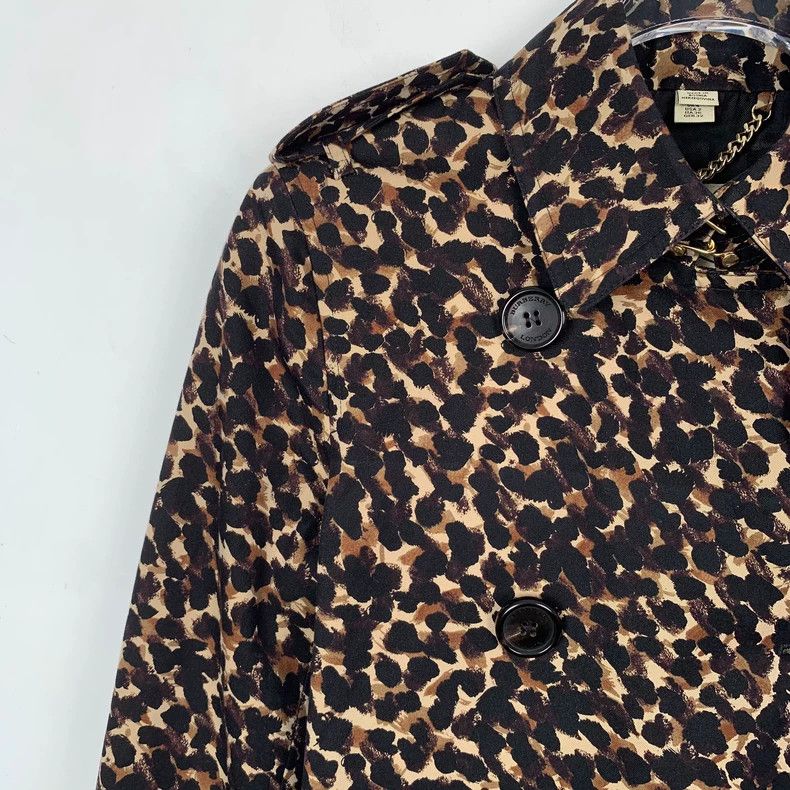 Burberry Burberry Brown Leopard Trench Coat Size US XS / EU 42 / 0 - 3 Thumbnail