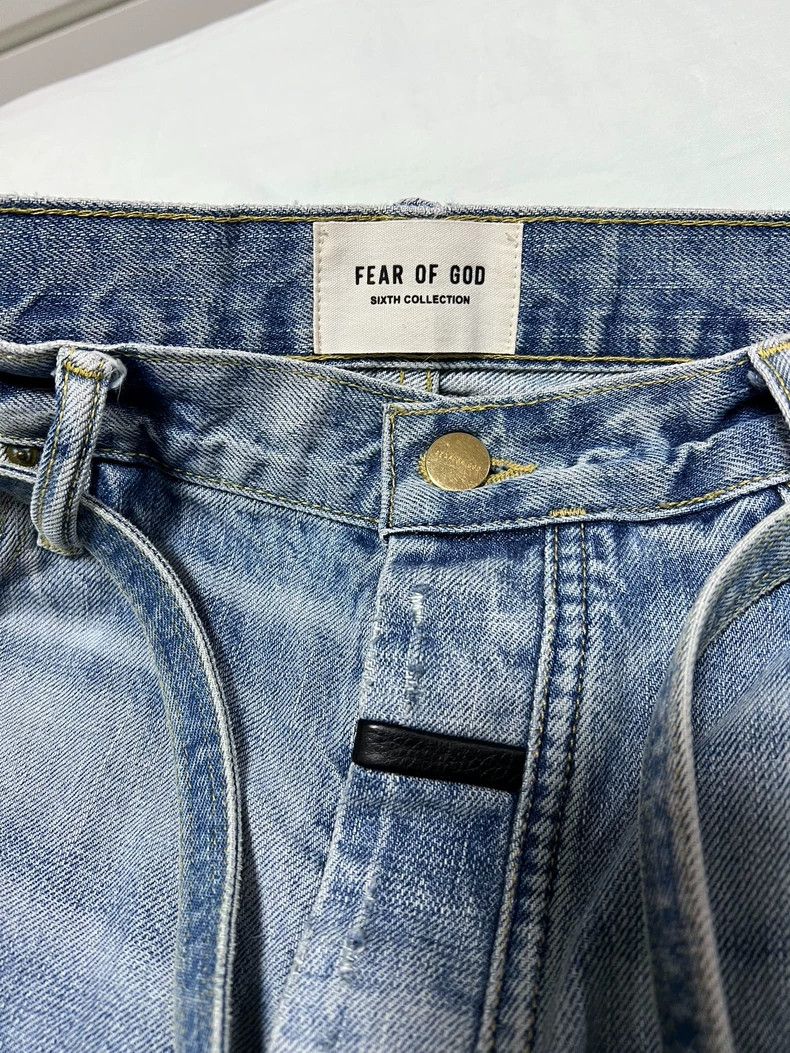 Fear of God Fear of God 6th Distressed Denim Jeans Size US 33 - 3 Thumbnail
