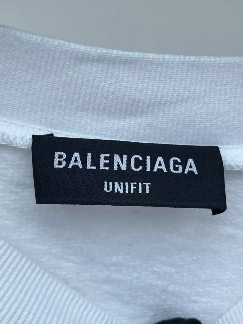 Balenciaga Balenciaga White Sweatshirt Blue Logo Size US XS / EU 42 / 0 - 5 Thumbnail