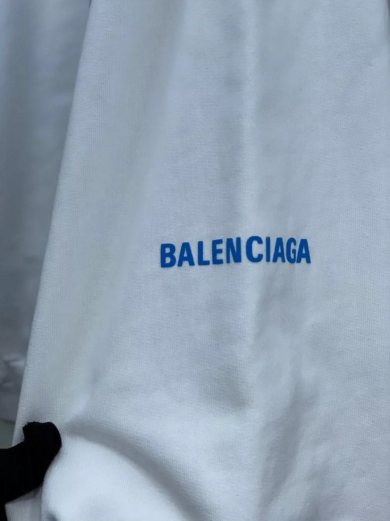 Balenciaga Balenciaga White Sweatshirt Blue Logo Size US XS / EU 42 / 0 - 3 Thumbnail