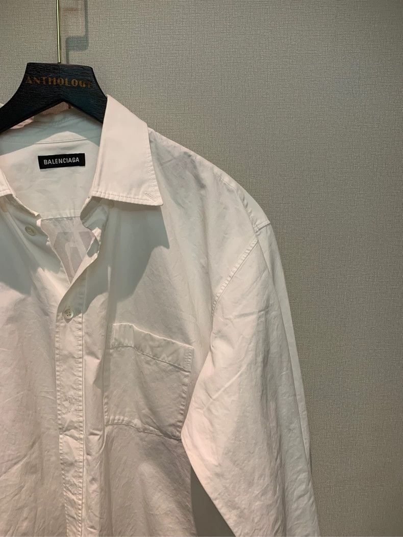 Balenciaga Balenciaga Logo Oversized White Shirt Size US M / EU 48-50 / 2 - 6 Thumbnail