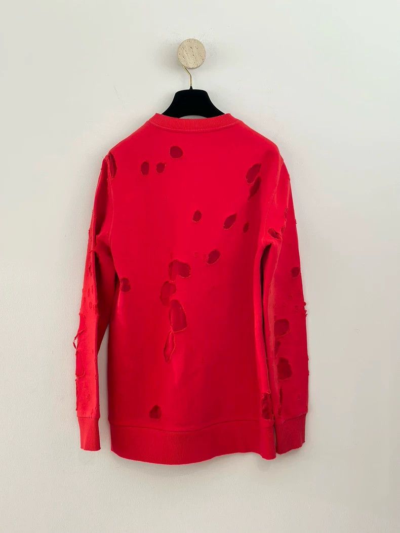 Givenchy Givenchy Red Distressed Sweatshirt XS Size US XS / EU 42 / 0 - 3 Thumbnail