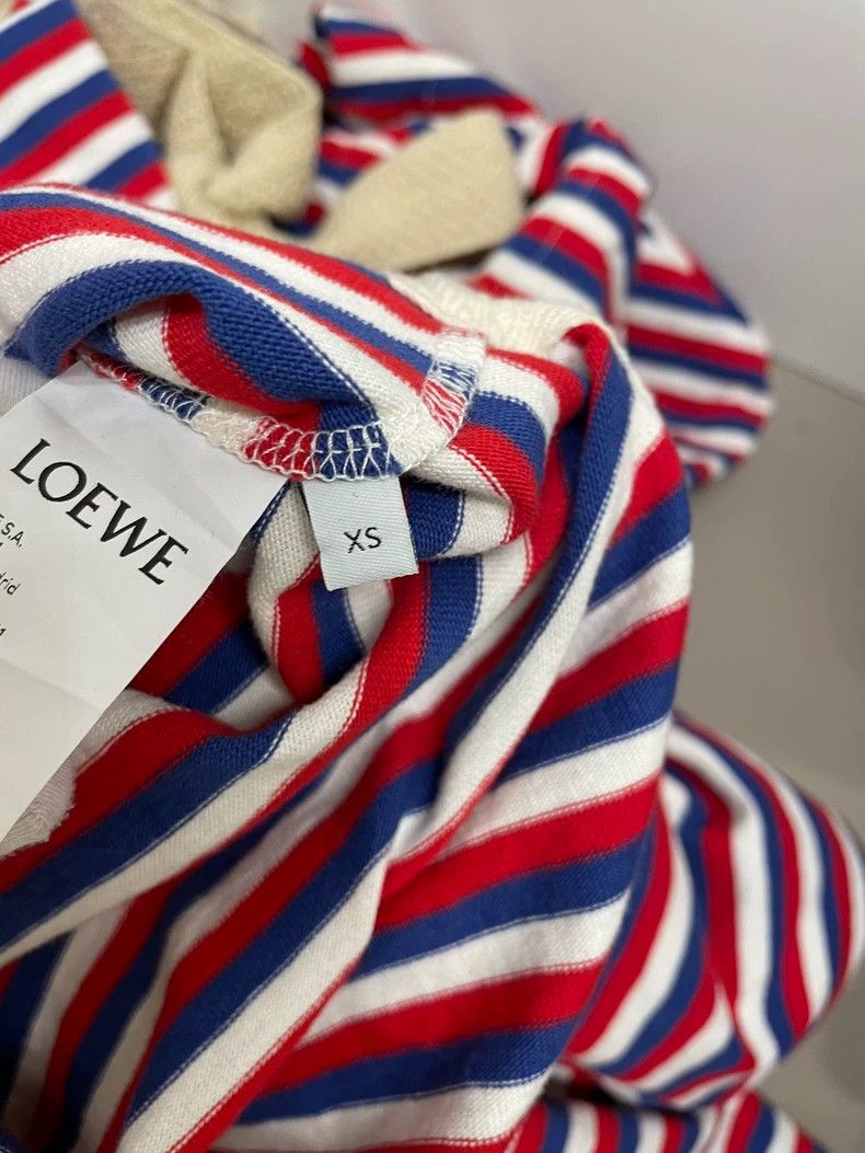 Loewe Loewe Red White Stripe Hooded Dress XS Size US XS / EU 42 / 0 - 6 Thumbnail
