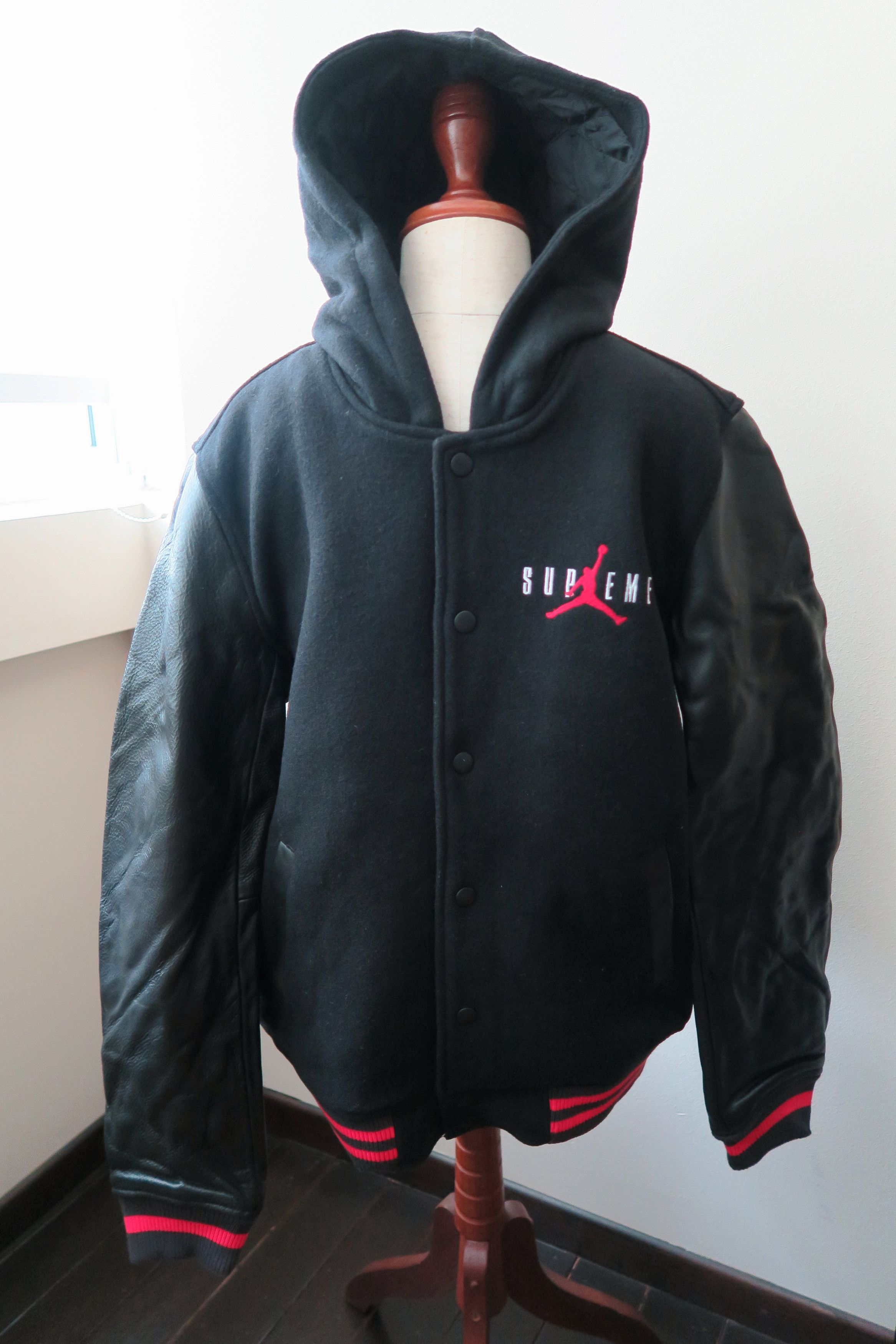 Jordan Brand × Supreme Supreme X Jordan Hooded Varsity Jacket 