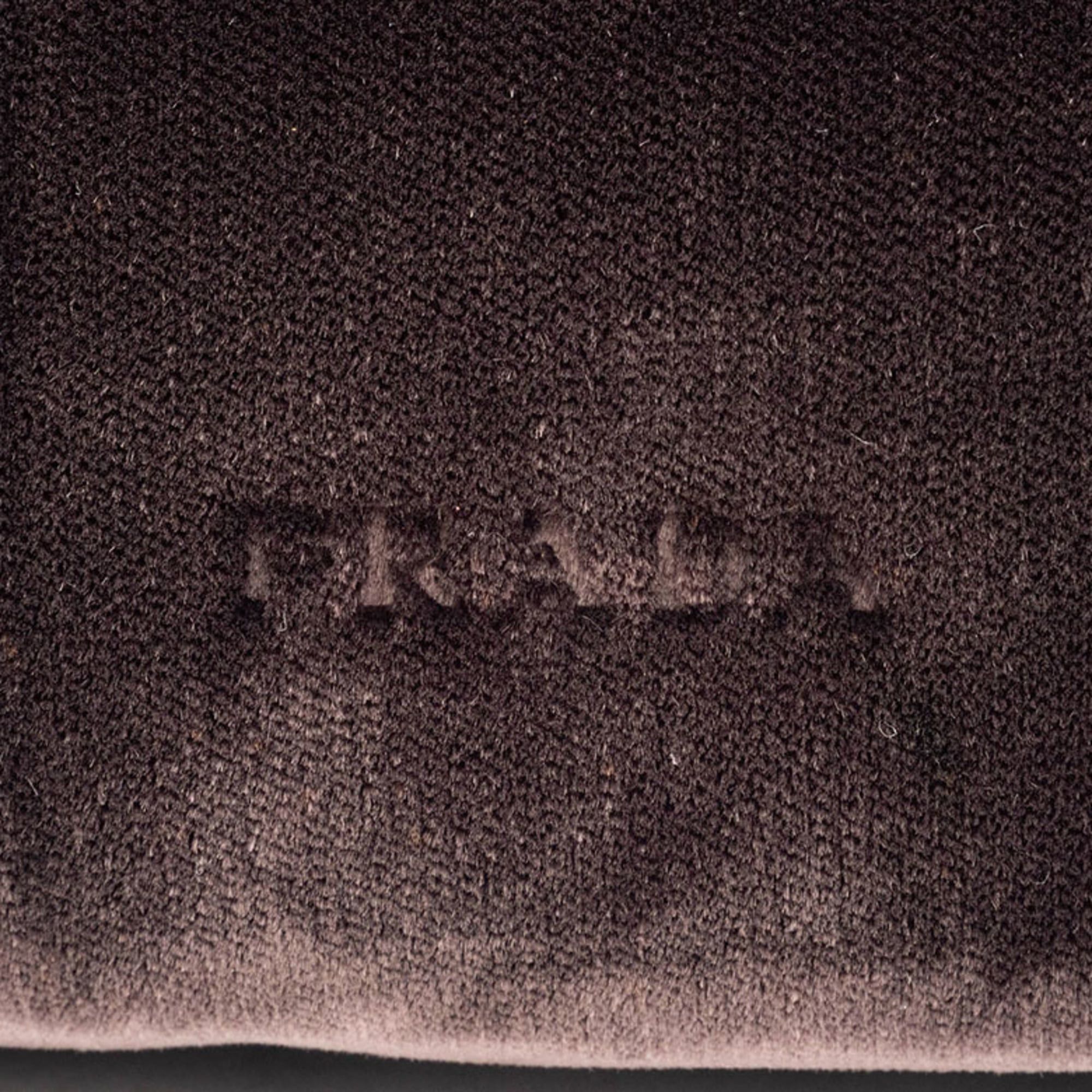 Prada Prada Handbag Velvet Dark Brown Women's PRADA Size ONE SIZE - 14 Thumbnail