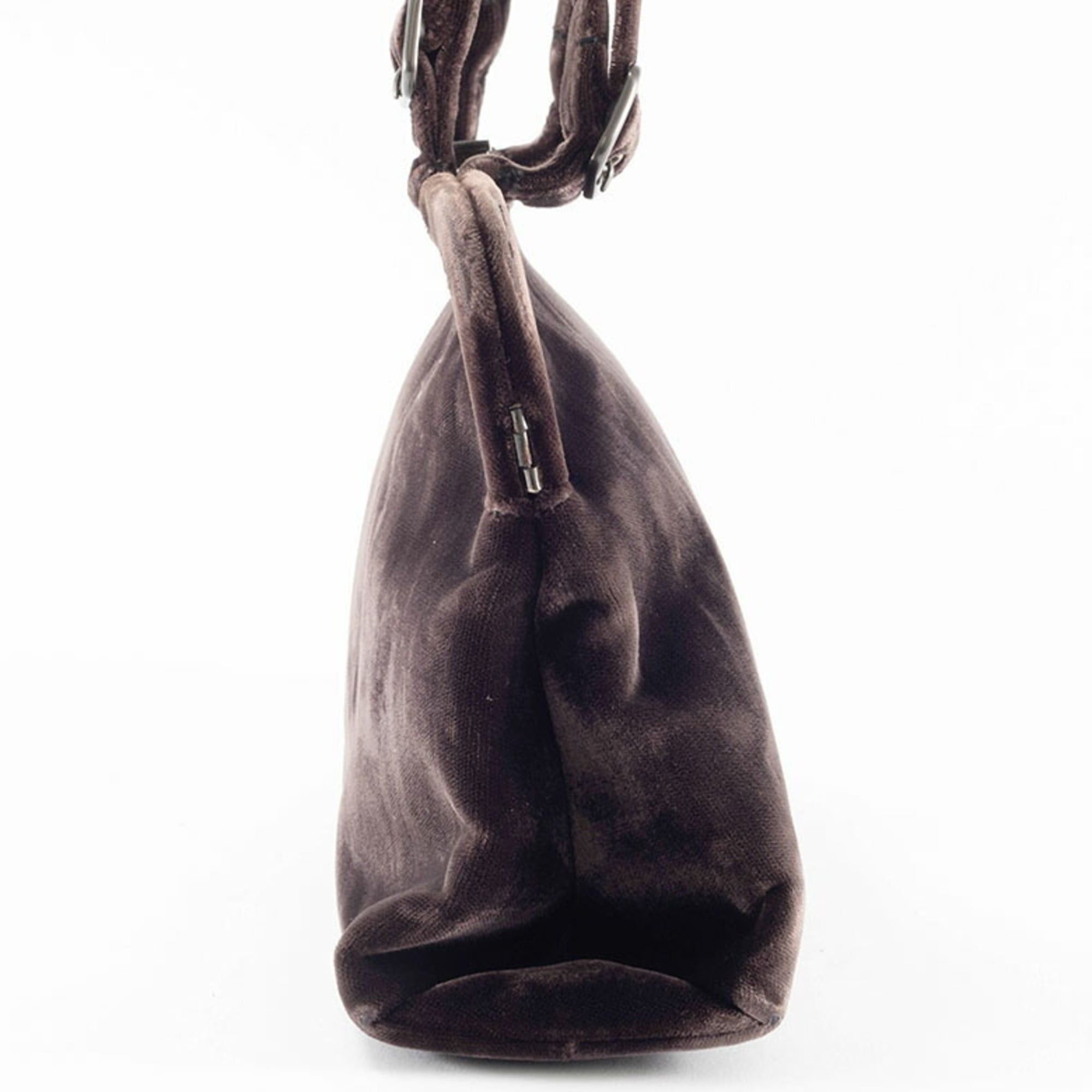 Prada Prada Handbag Velvet Dark Brown Women's PRADA Size ONE SIZE - 12 Thumbnail