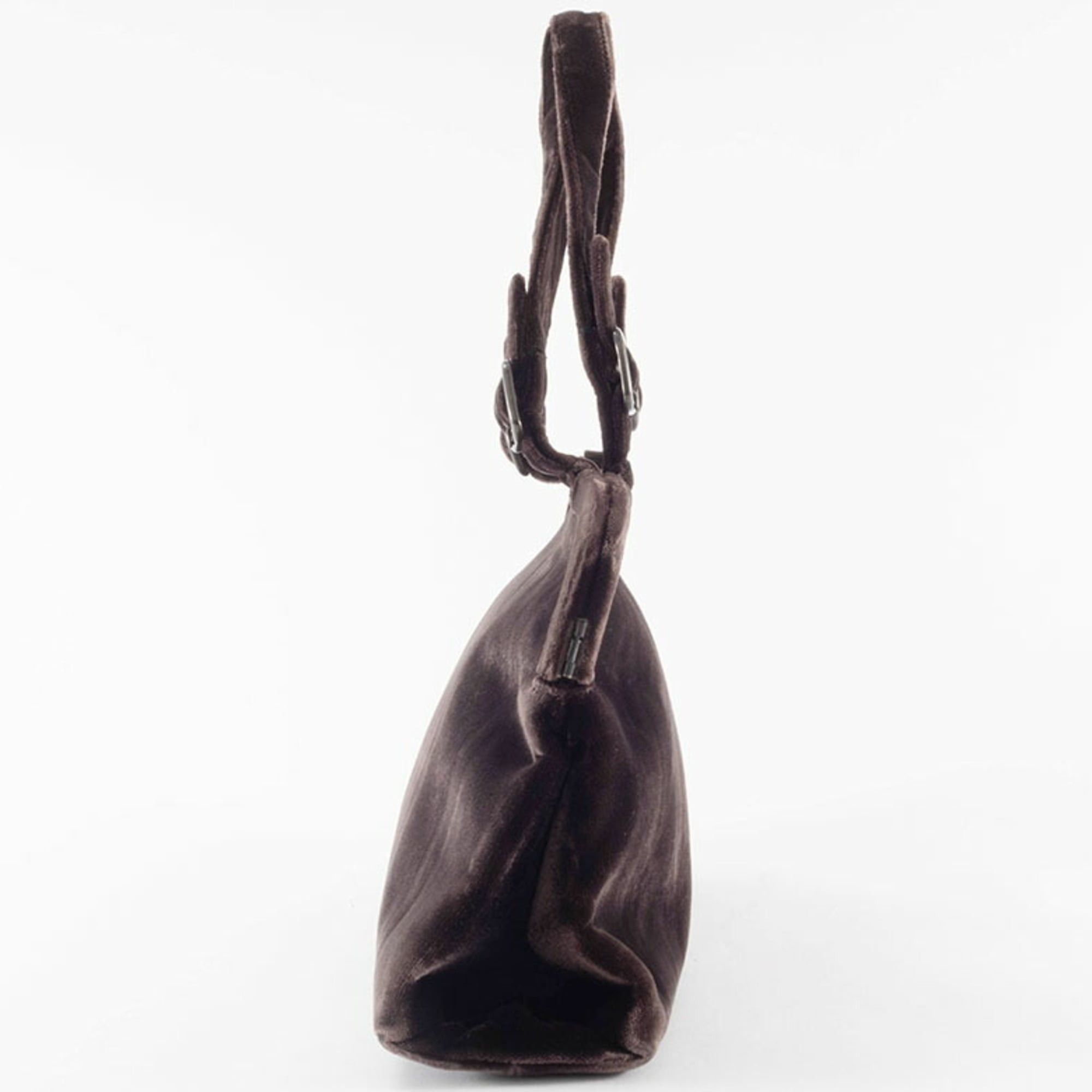 Prada Prada Handbag Velvet Dark Brown Women's PRADA Size ONE SIZE - 13 Thumbnail