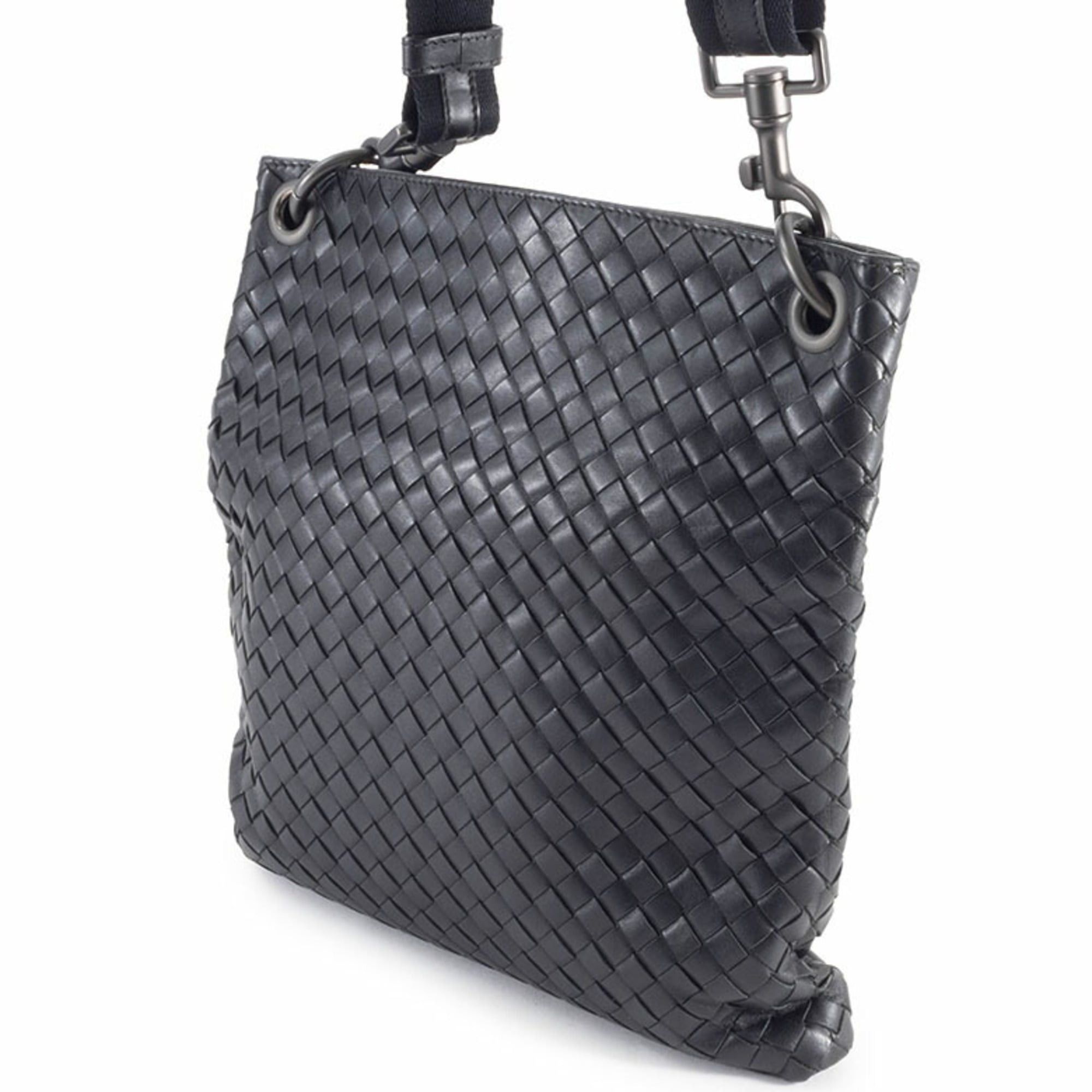 Bottega Veneta Bottega Veneta Intrecciato Shoulder Bag 172736 Leather Black Women's Sacoche BOTTEGA VENETA Size ONE SIZE - 9 Thumbnail