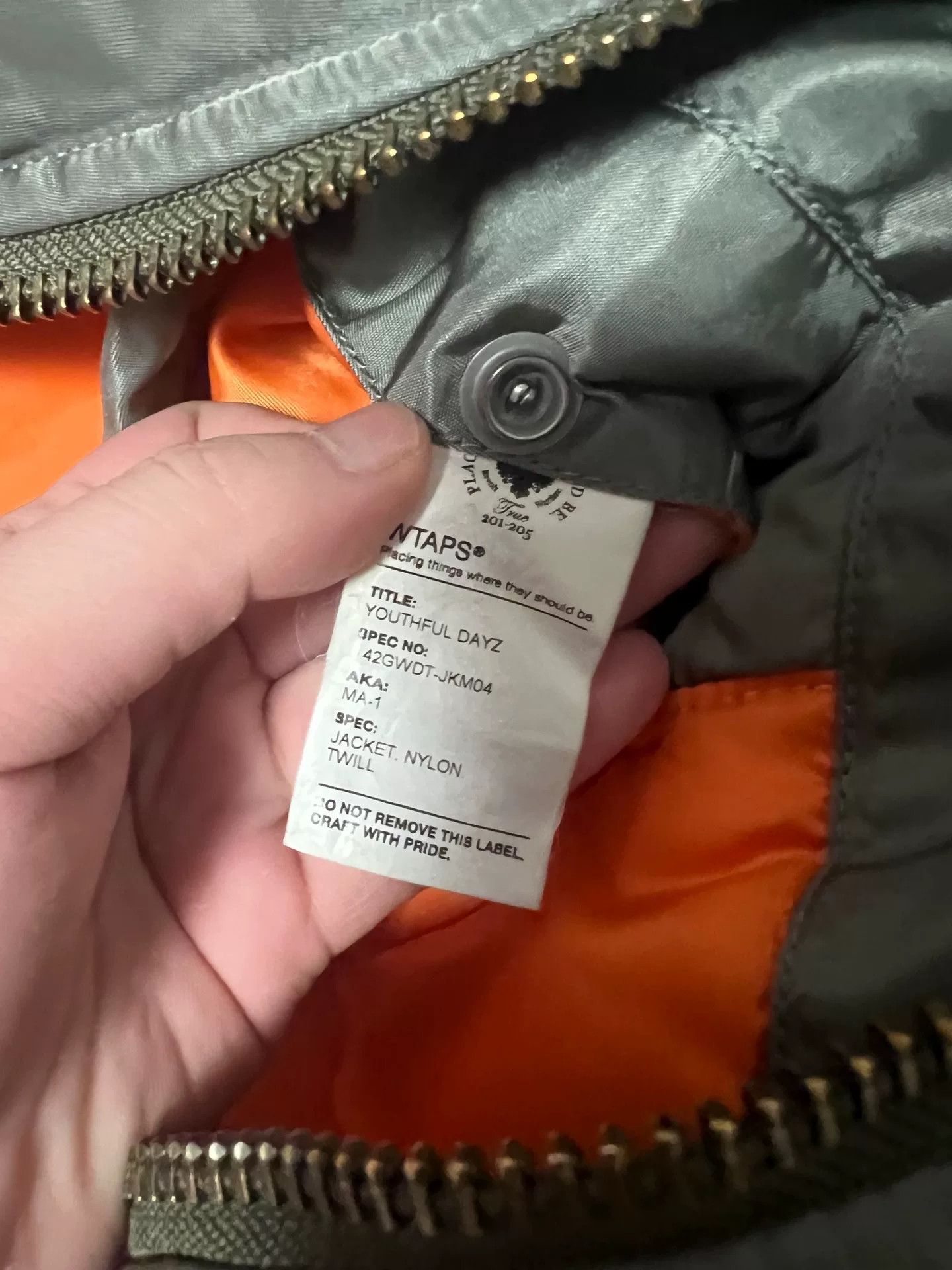 Wtaps WTAPS 14AW MA1 Flight Jacket Size US M / EU 48-50 / 2 - 3 Thumbnail