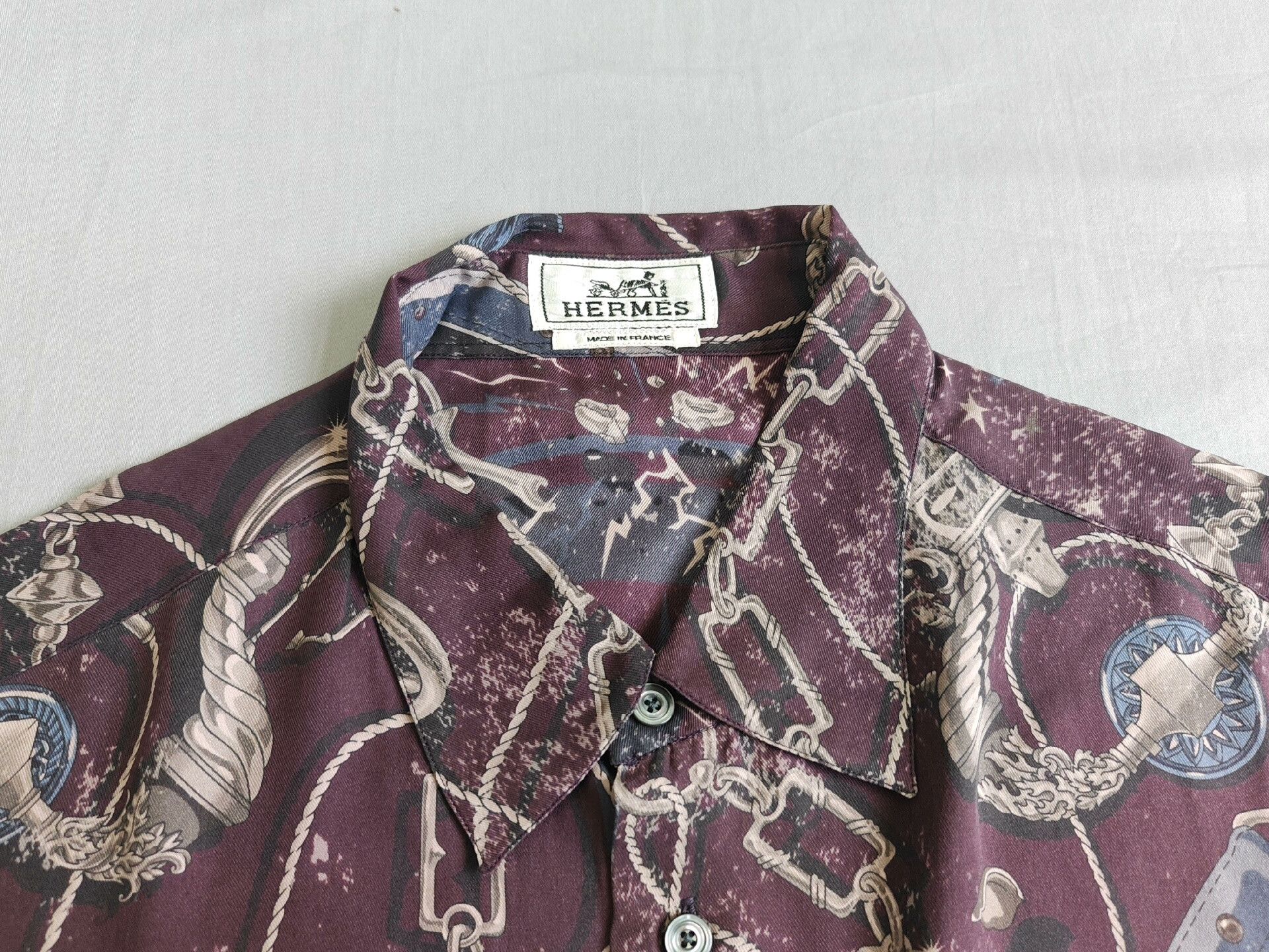 Hermes Hermes Men's Silk Button-Up Shirt Size US XL / EU 56 / 4 - 2 Thumbnail