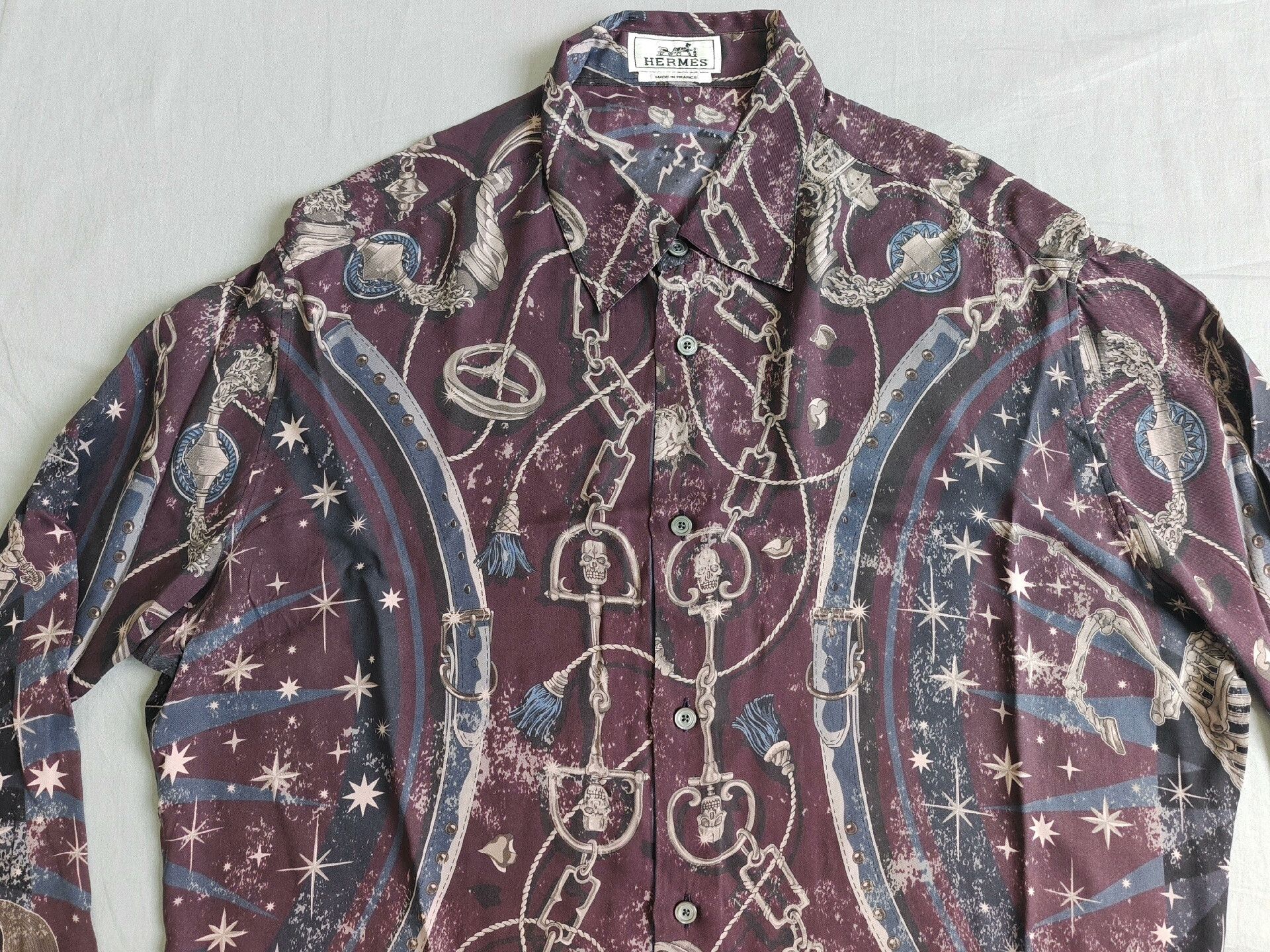 Hermes Hermes Men's Silk Button-Up Shirt Size US XL / EU 56 / 4 - 3 Thumbnail