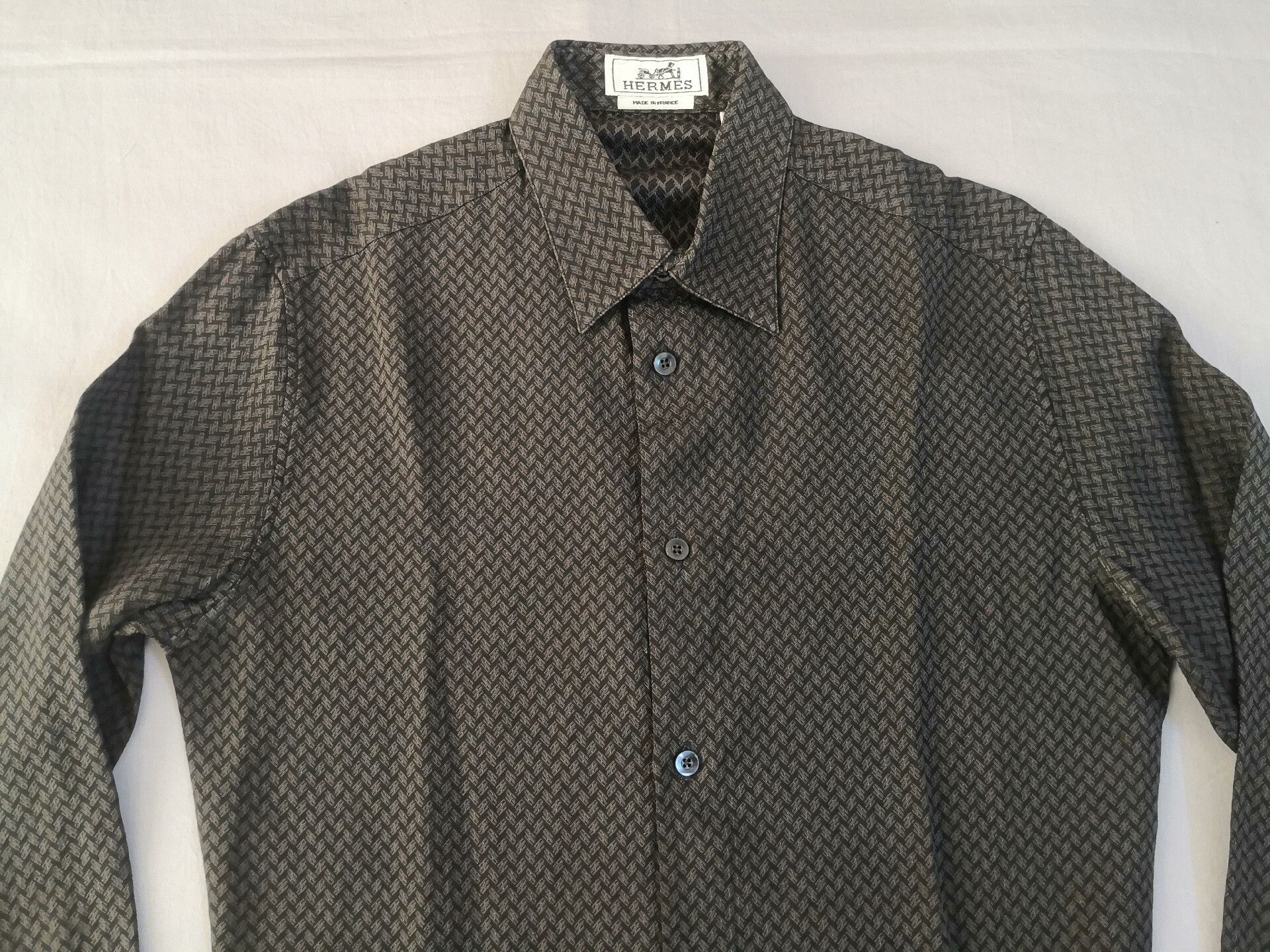 Hermes Hermes Men's Silk Slim Fit Shirt Size US S / EU 44-46 / 1 - 4 Thumbnail