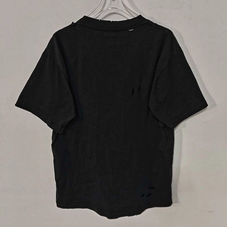 Balenciaga Balenciaga Distressed Fuzzy Logo T-shirt Size US L / EU 52-54 / 3 - 3 Thumbnail