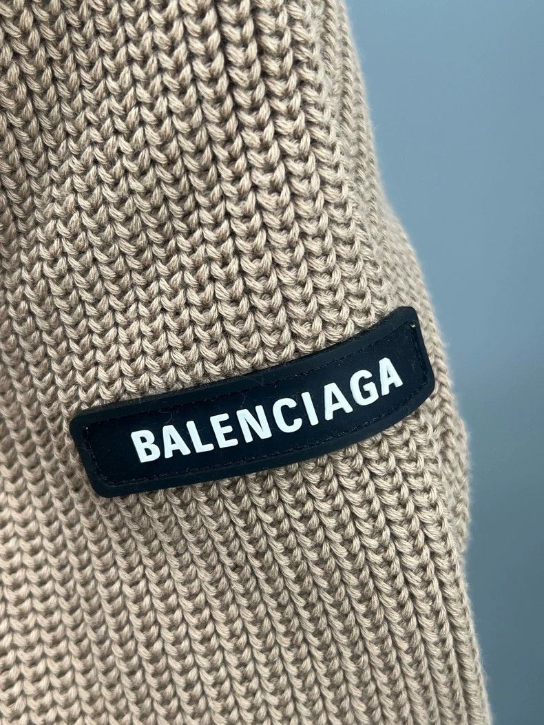 Balenciaga Balenciaga Beige Double Round Neck Sweater Size US XL / EU 56 / 4 - 3 Thumbnail