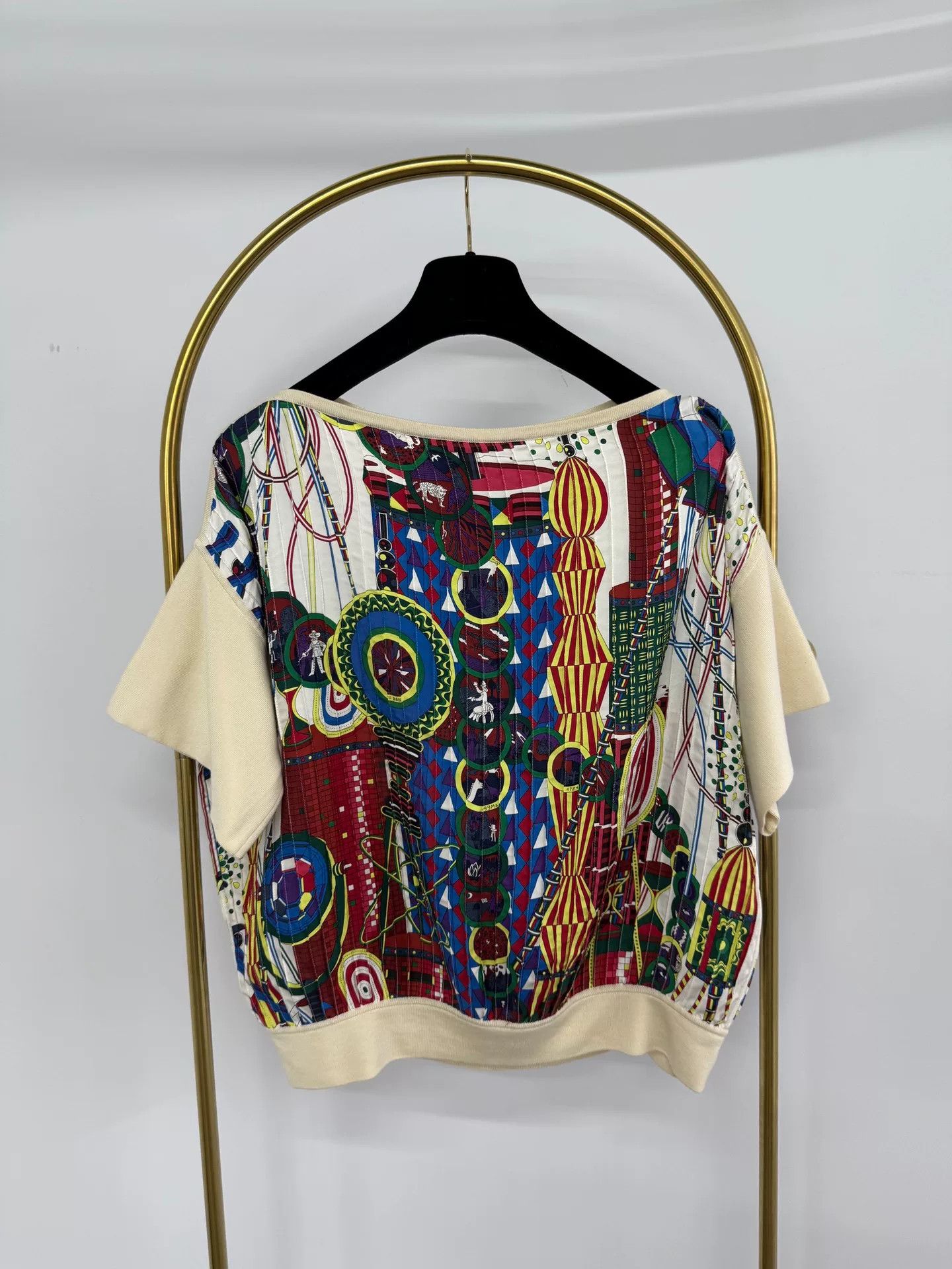 Hermes Hermes Printed Knit Short Sleeve Top Size US S / EU 44-46 / 1 - 2 Thumbnail