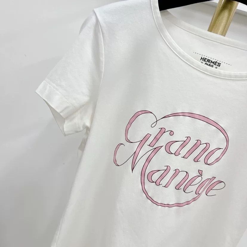 Hermes Hermès White Letter Short Sleeve T-Shirt Size US XS / EU 42 / 0 - 3 Thumbnail
