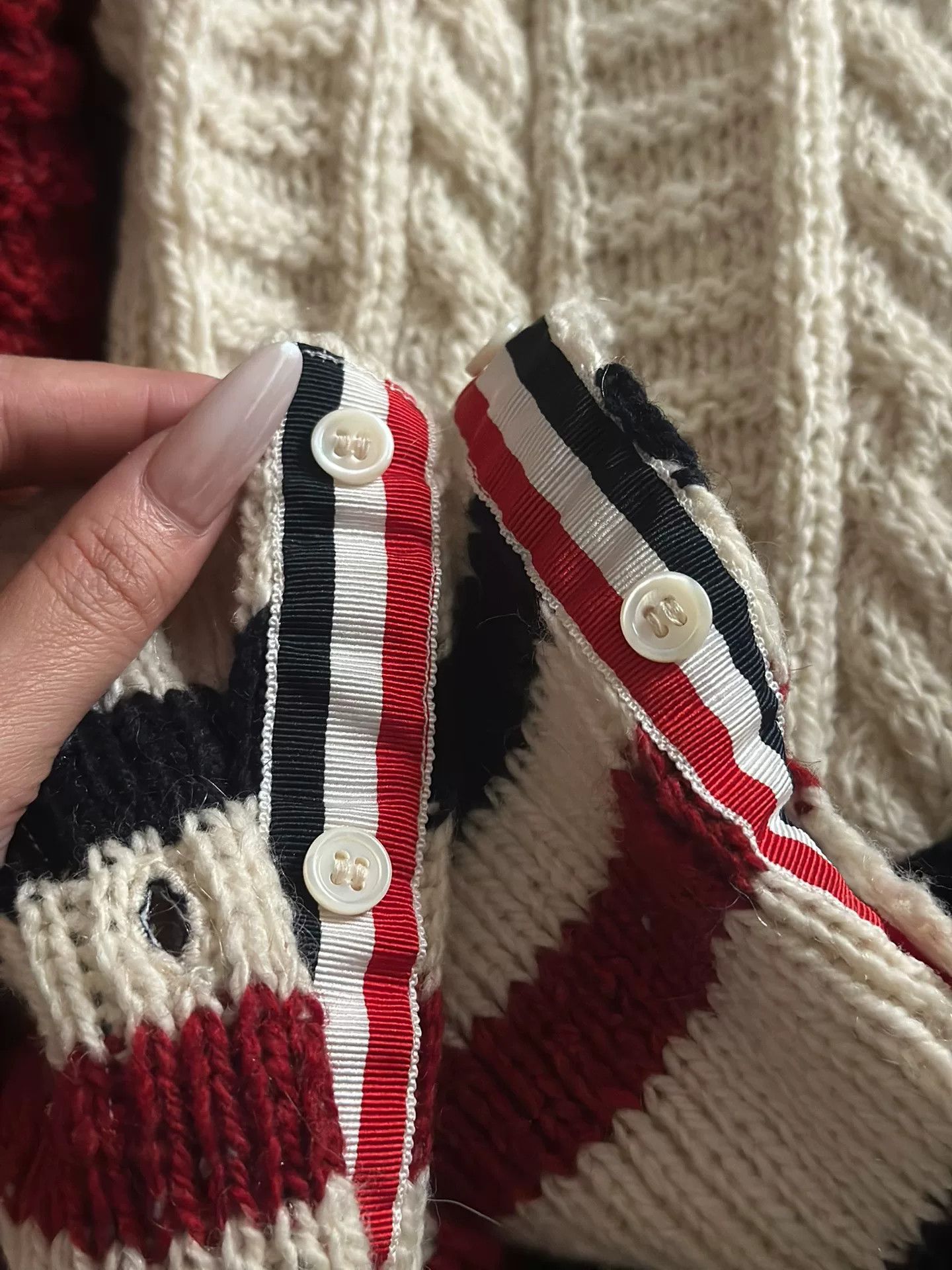 Thom Browne Thom Browne Colorblock Cable Sweater Size US XS / EU 42 / 0 - 2 Thumbnail
