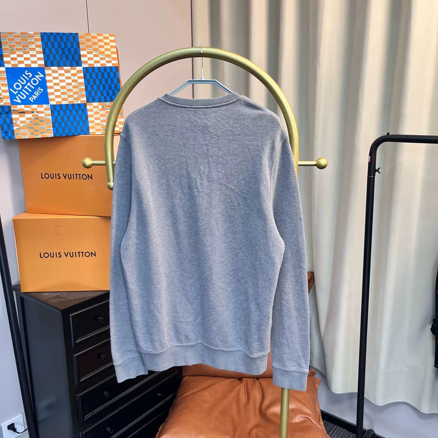 Hermes Gray Logo Sweatshirt L