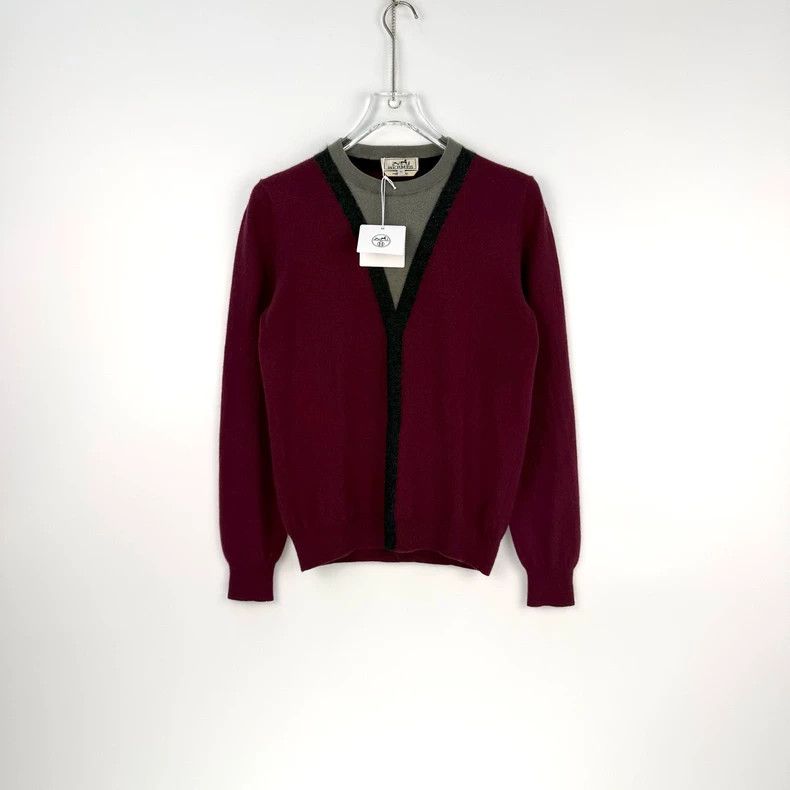Hermes Hermes Burgundy Cashmere Sweater M Size US M / EU 48-50 / 2 - 3 Thumbnail