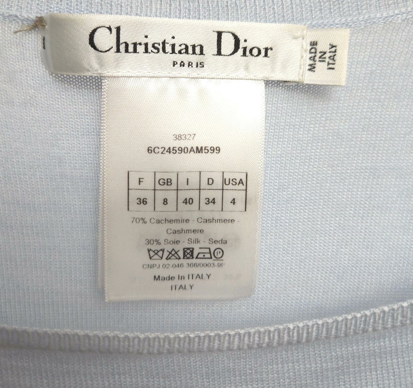 Dior light blue knit top by christian dior Size XS / US 0-2 / IT 36-38 - 4 Thumbnail