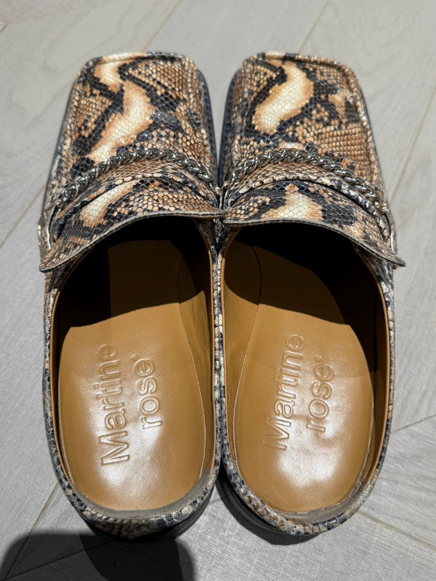 Martine Rose Martine Rose Snake Print Leather Mules Size US 8.5 / EU 41-42 - 3 Thumbnail