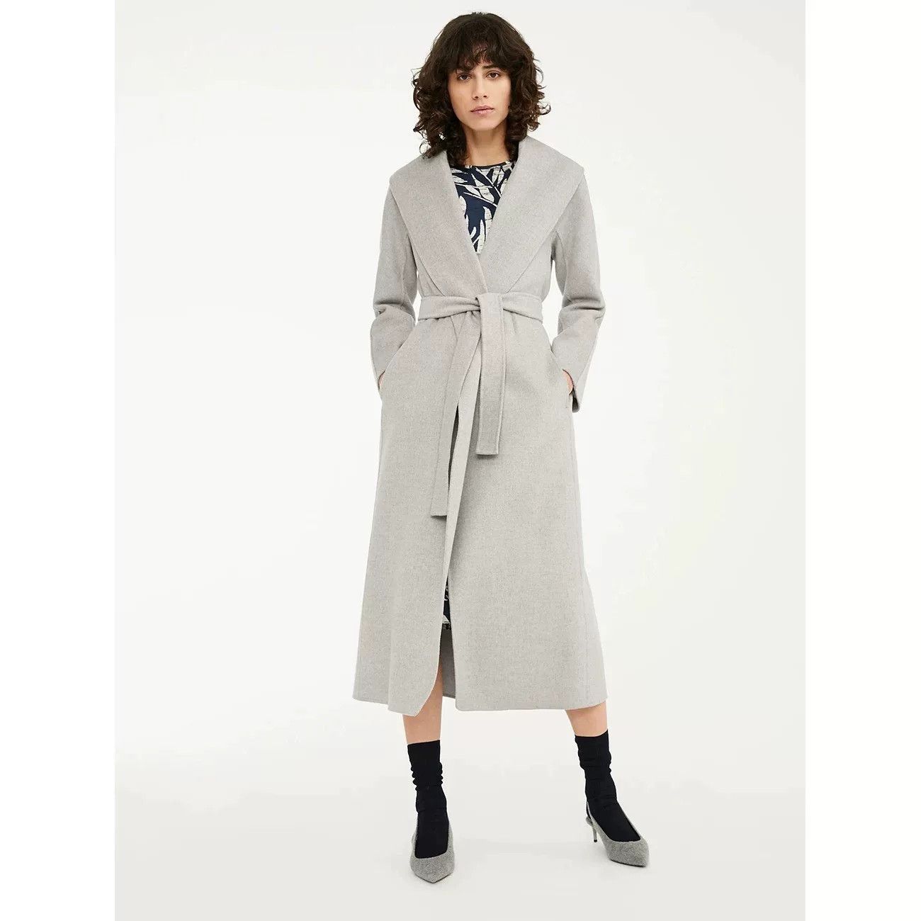 Max Mara MaxMara Gray Wool Coat with Belt Size US XS / EU 42 / 0 - 5 Thumbnail