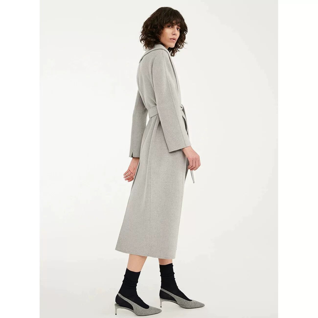 Max Mara MaxMara Gray Wool Coat with Belt Size US XS / EU 42 / 0 - 6 Thumbnail