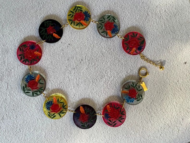 Kenzo Kenzo 1980s Vintage Floral Necklace Size ONE SIZE - 6 Thumbnail
