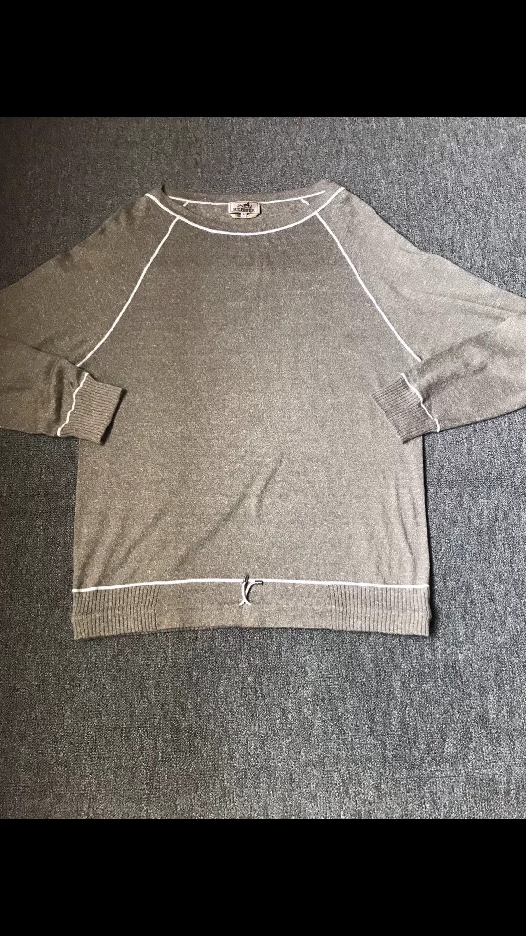Hermes Hermes Gray Cotton-Linen Knit Sweater Size US XL / EU 56 / 4 - 3 Thumbnail