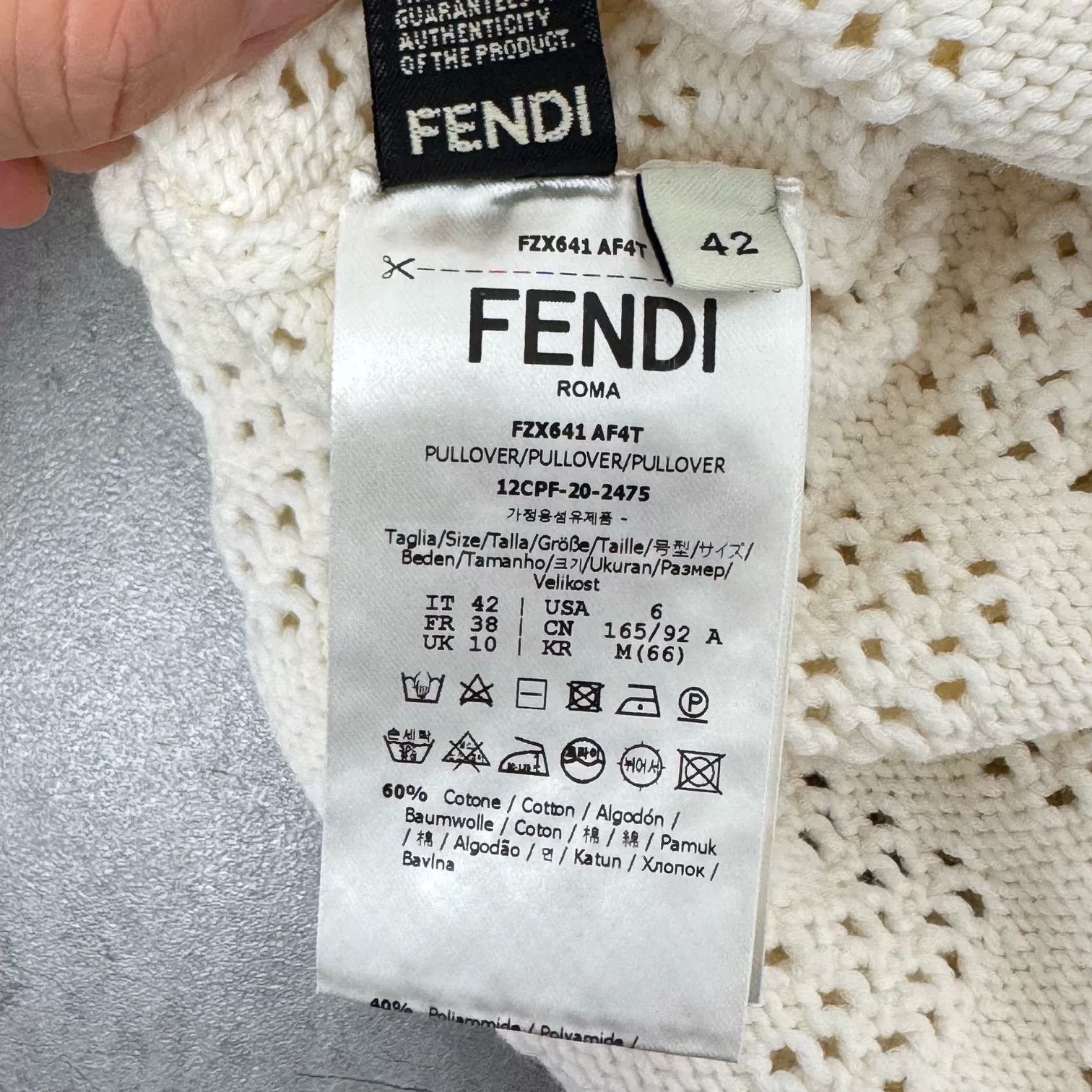Fendi Fendi Monogram Knit Short-Sleeve Top Size US L / EU 52-54 / 3 - 4 Thumbnail
