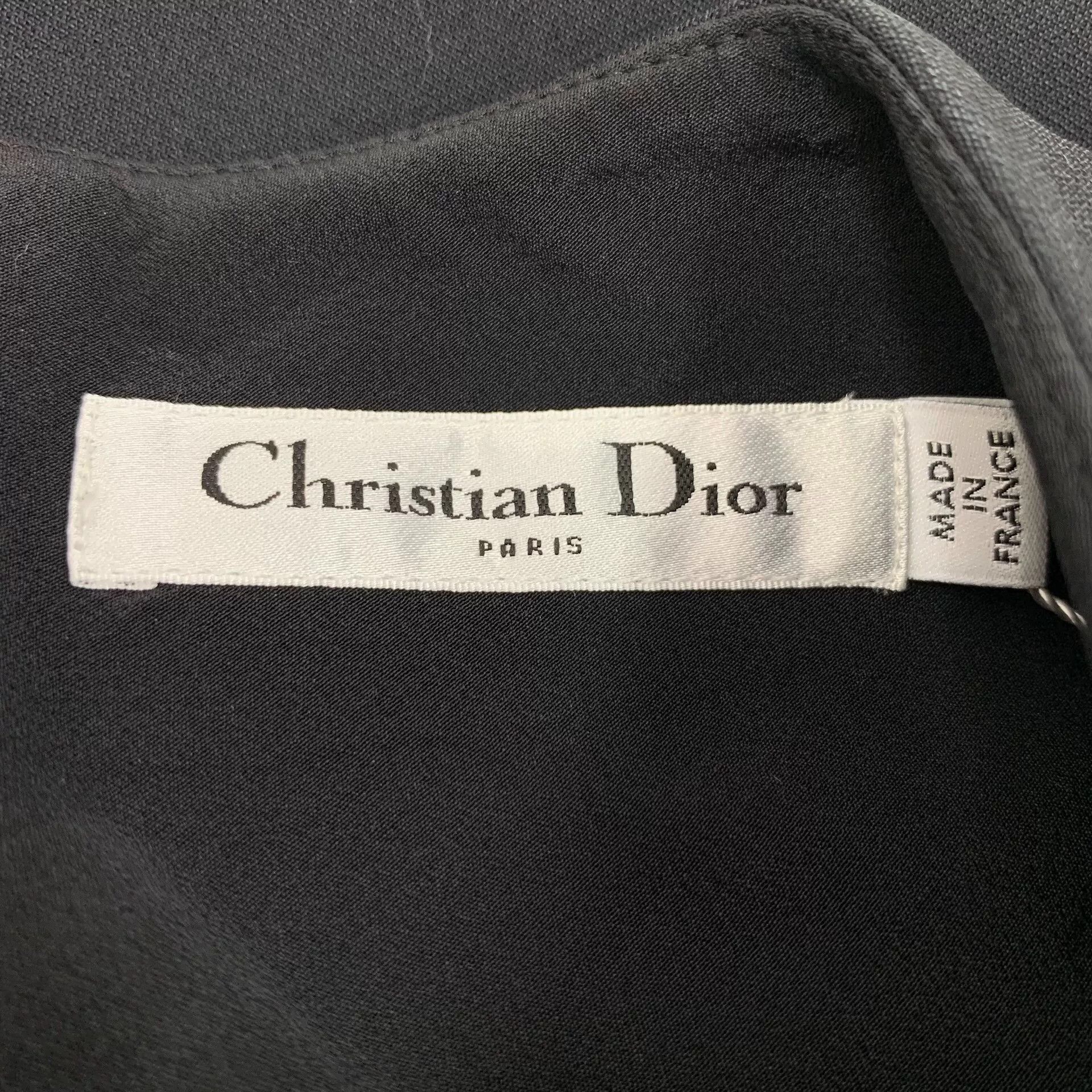 Dior Christian Dior Black Wool Dress Size US XXS / EU 40 - 5 Thumbnail