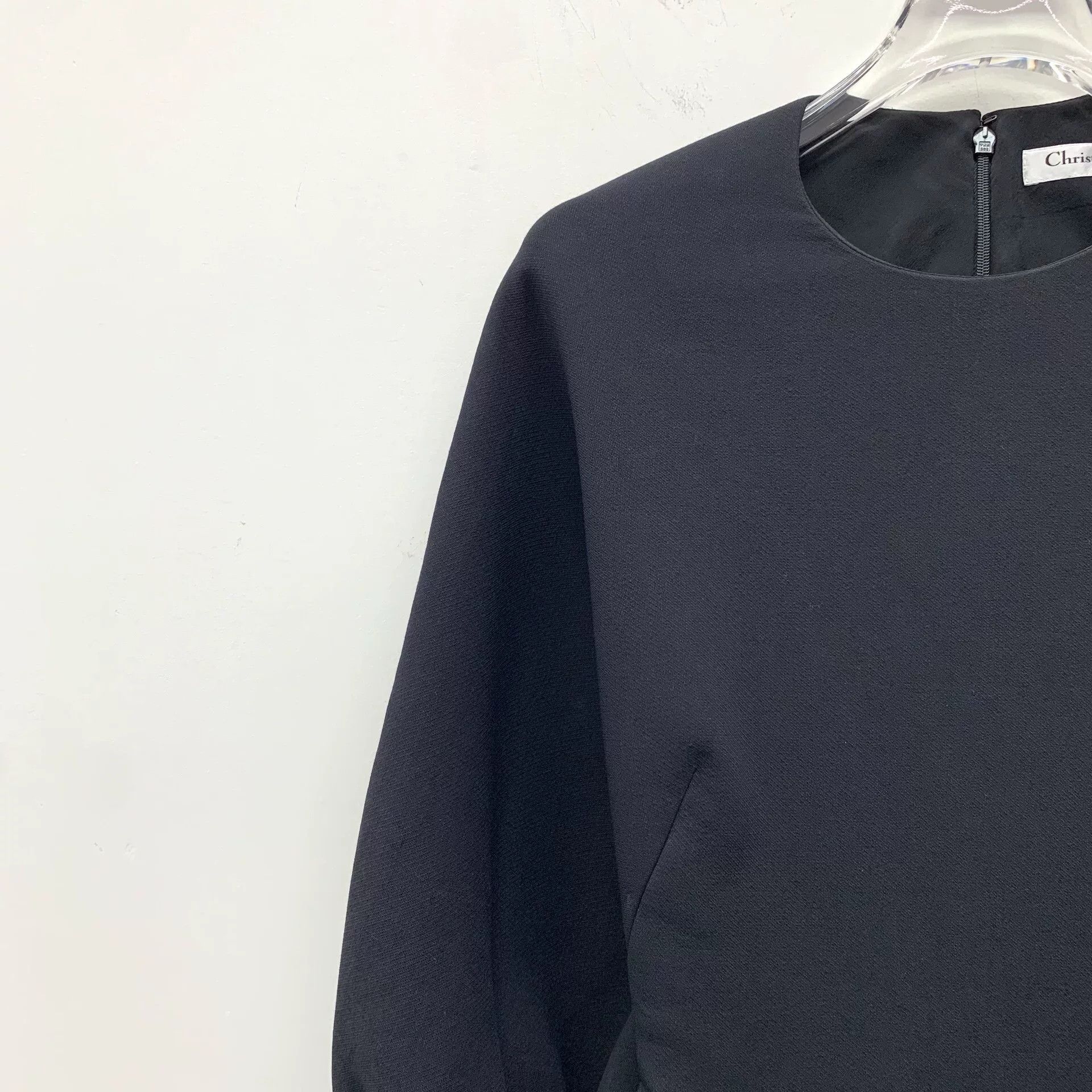 Dior Christian Dior Black Wool Dress Size US XXS / EU 40 - 3 Thumbnail