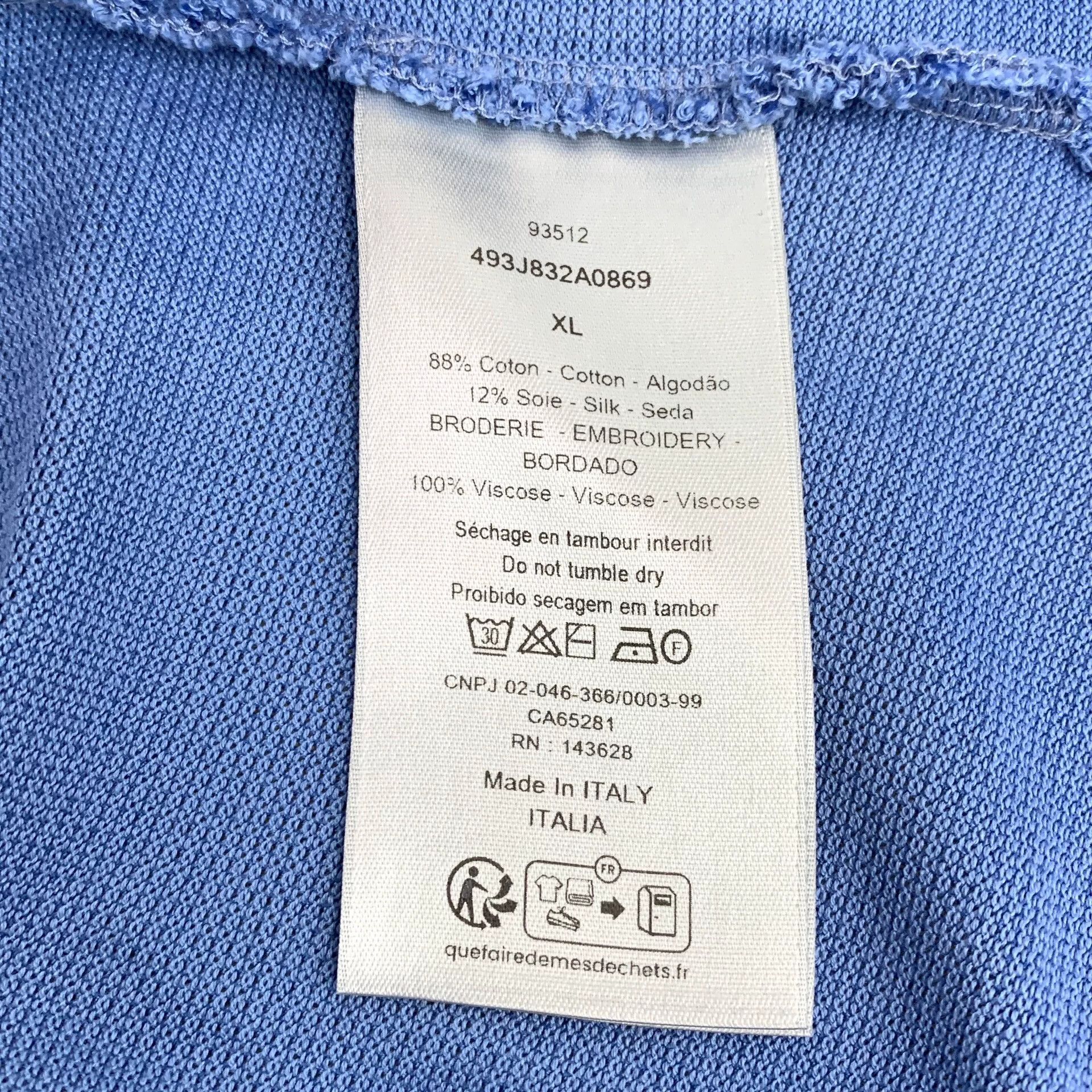 Dior Dior Blue Logo Embroidered Cotton Polo Size US XL / EU 56 / 4 - 6 Thumbnail