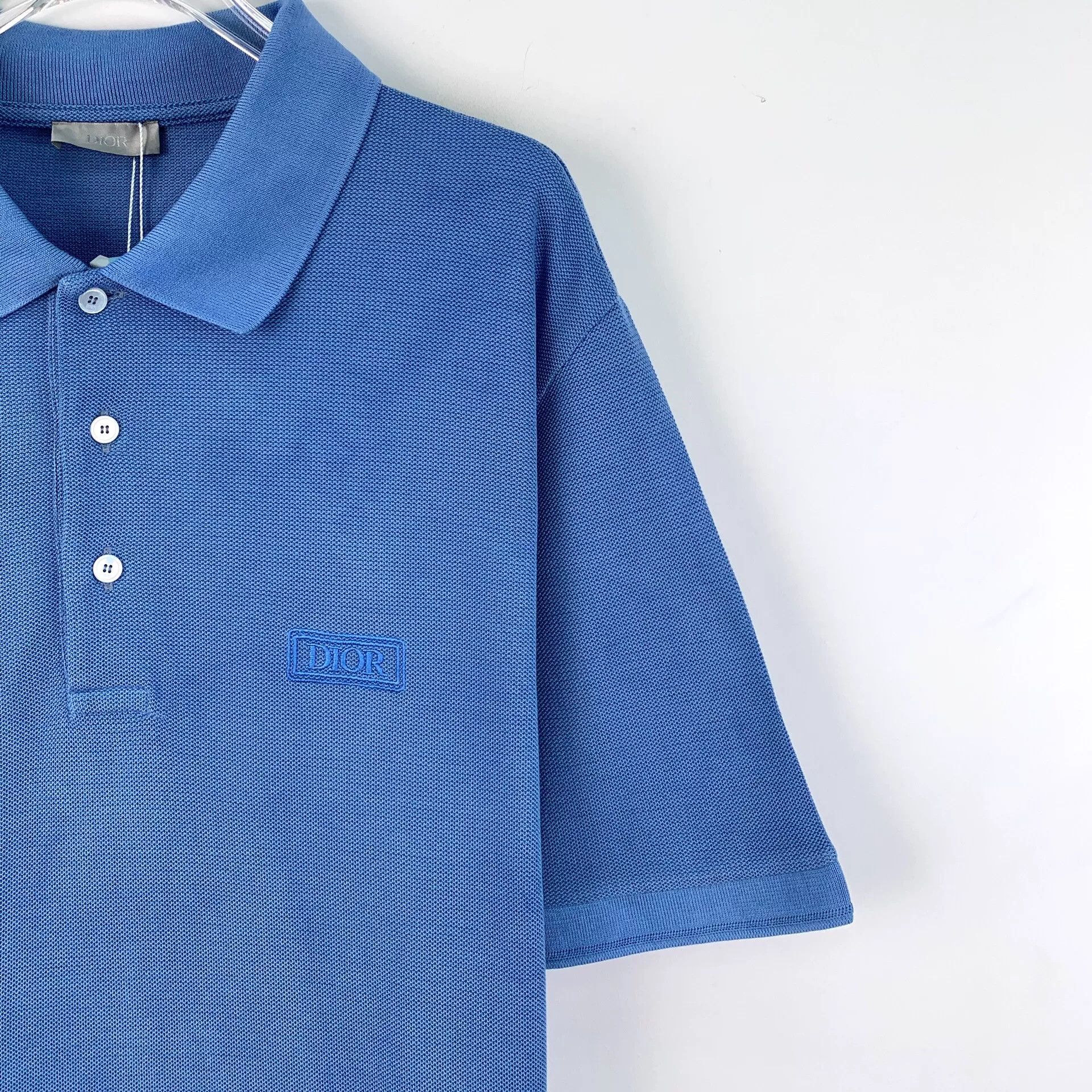 Dior Dior Blue Logo Embroidered Cotton Polo Size US XL / EU 56 / 4 - 3 Thumbnail