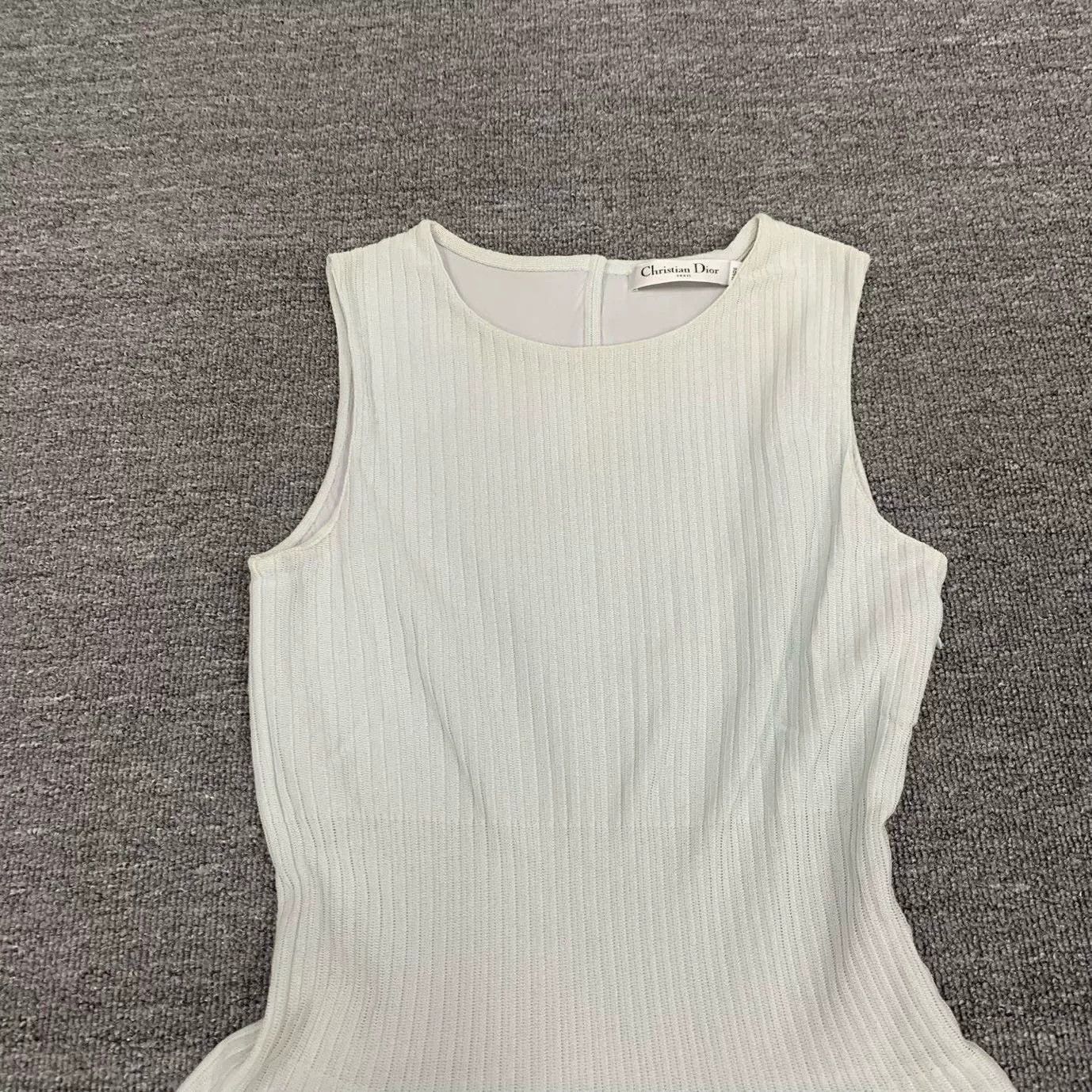 Dior sleeveless long dress by Dior in white Size US 38 / EU 54 - 6 Thumbnail