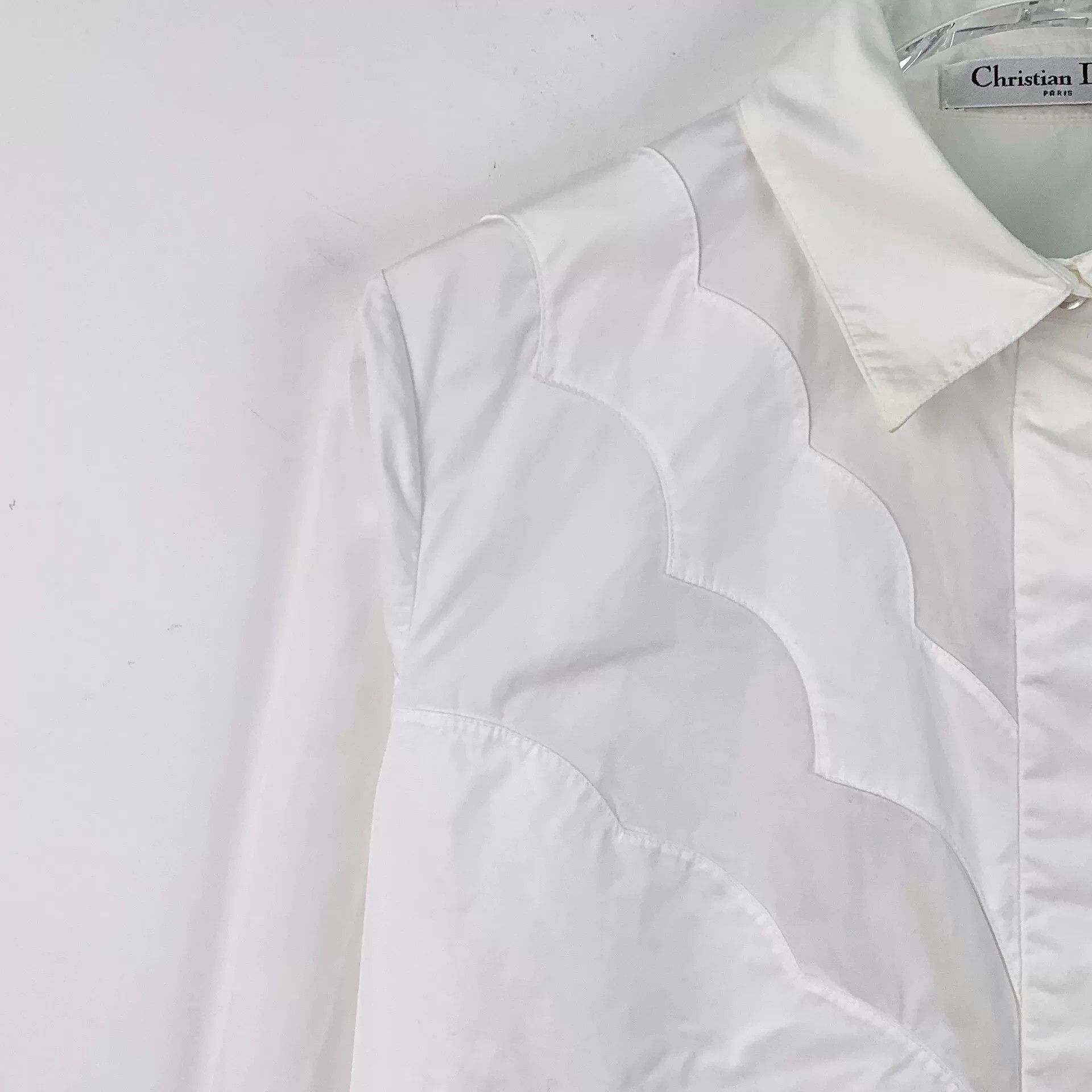 Dior white cotton shirt dress with irregular hem Size US S / EU 44-46 / 1 - 3 Thumbnail
