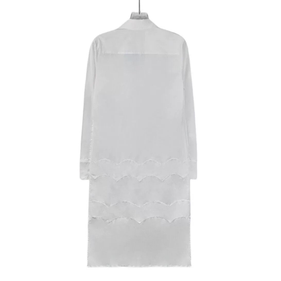 Dior white cotton shirt dress with irregular hem Size US S / EU 44-46 / 1 - 2 Thumbnail
