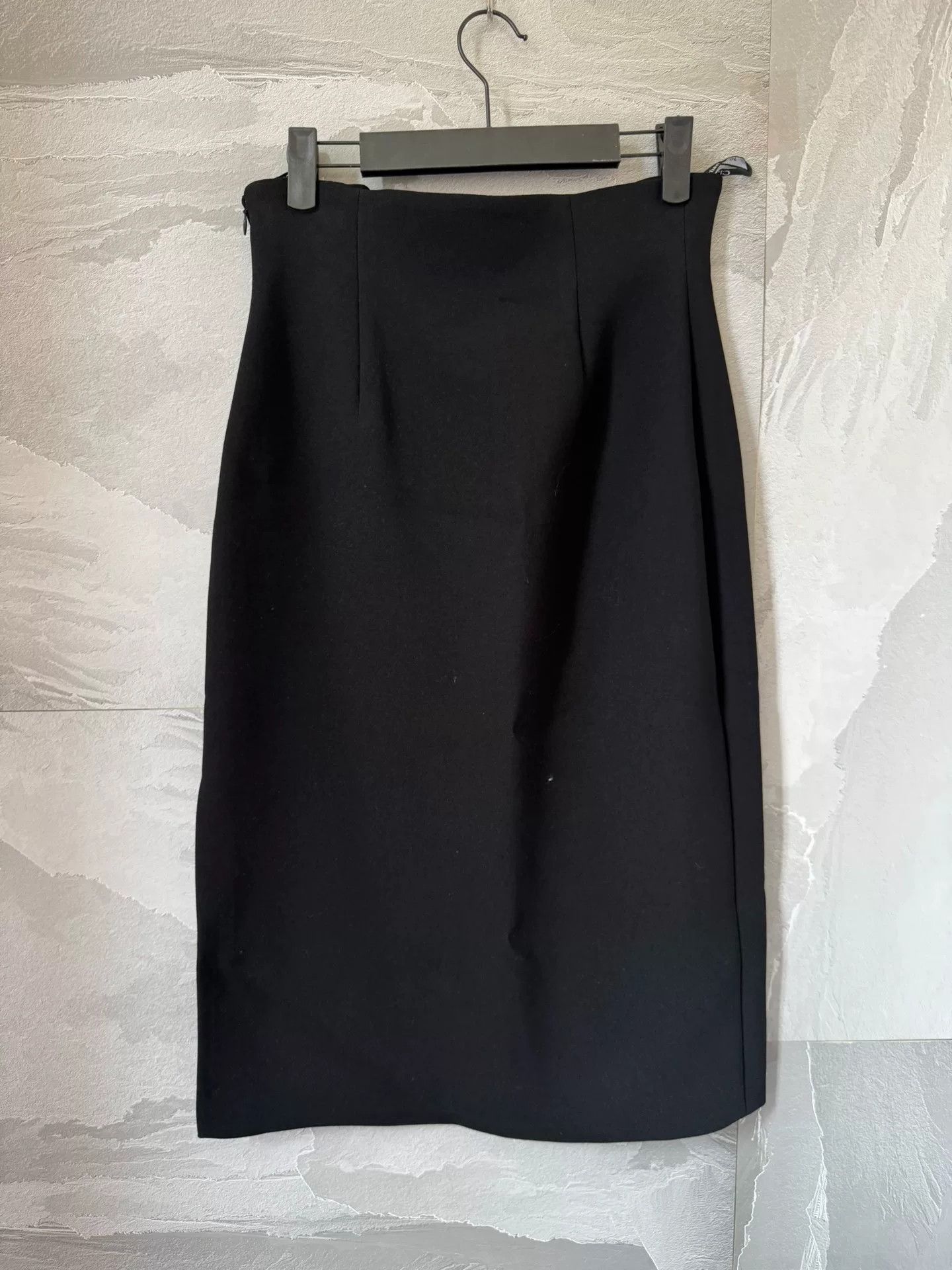 Dior black silk wool midi skirt by Dior Size US 38 / EU 54 - 2 Thumbnail