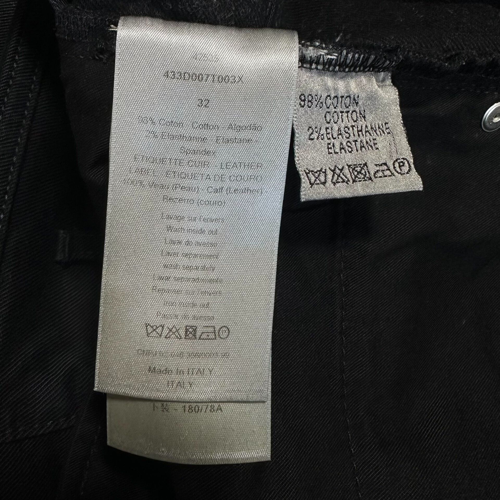 dior black distressed denim jeans